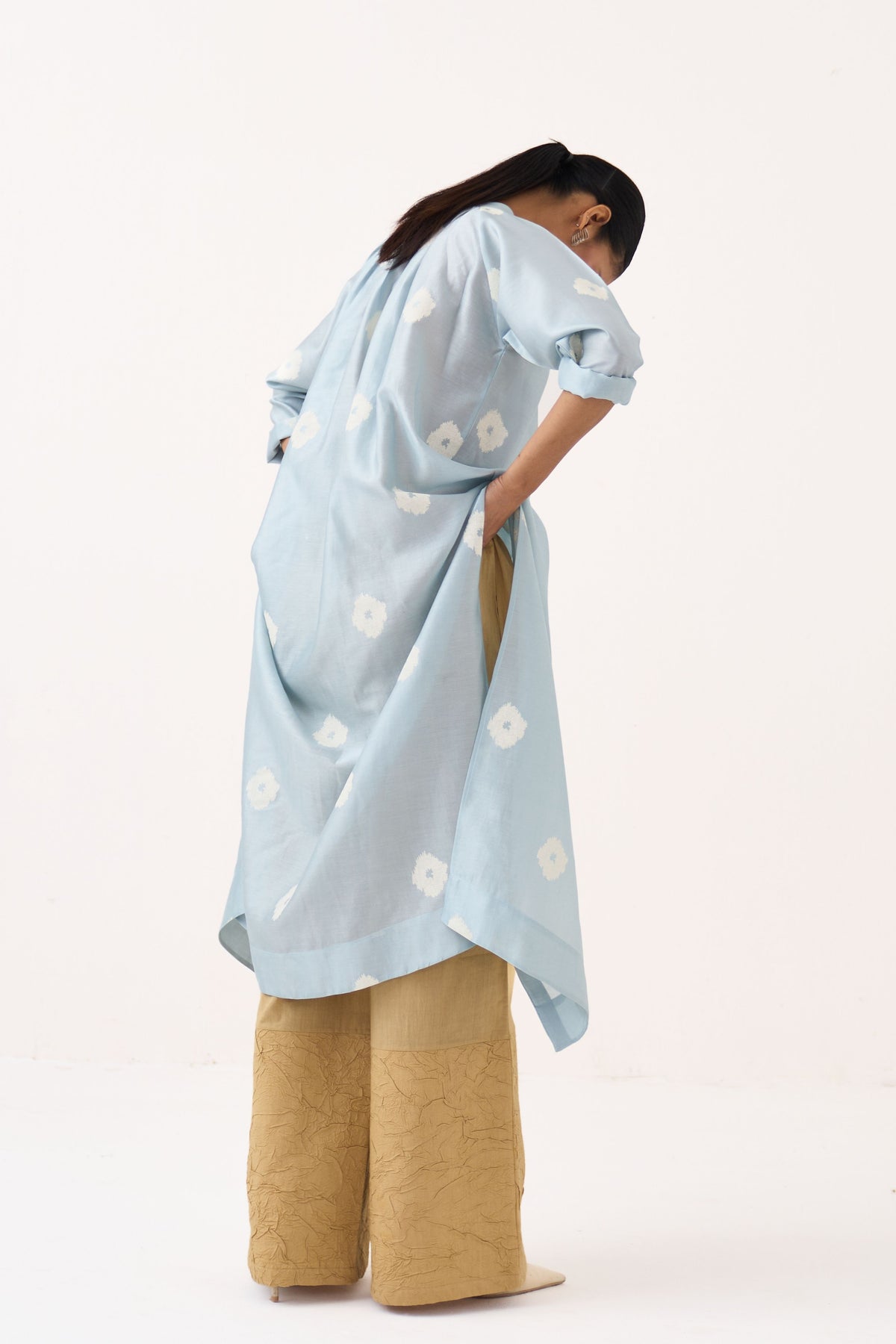 Block Print Gather Neck Tunic Set
