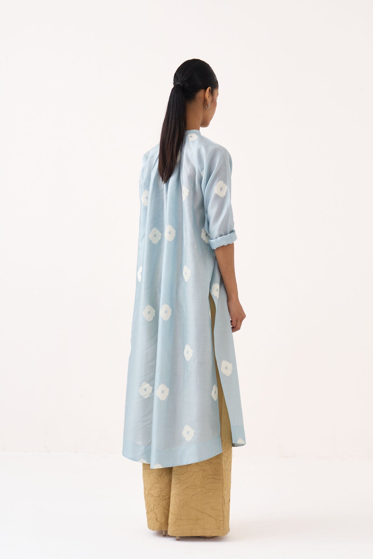 Block Print Gather Neck Tunic Set
