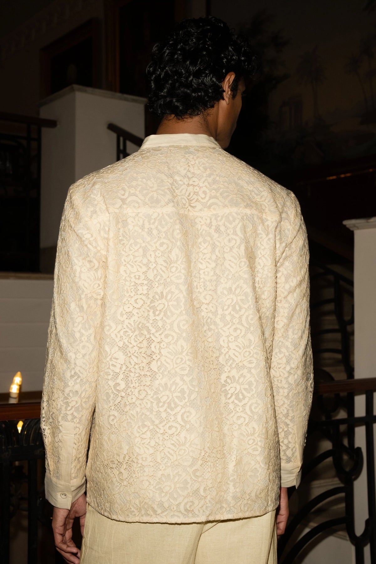 Pintuck-Lace Shirt