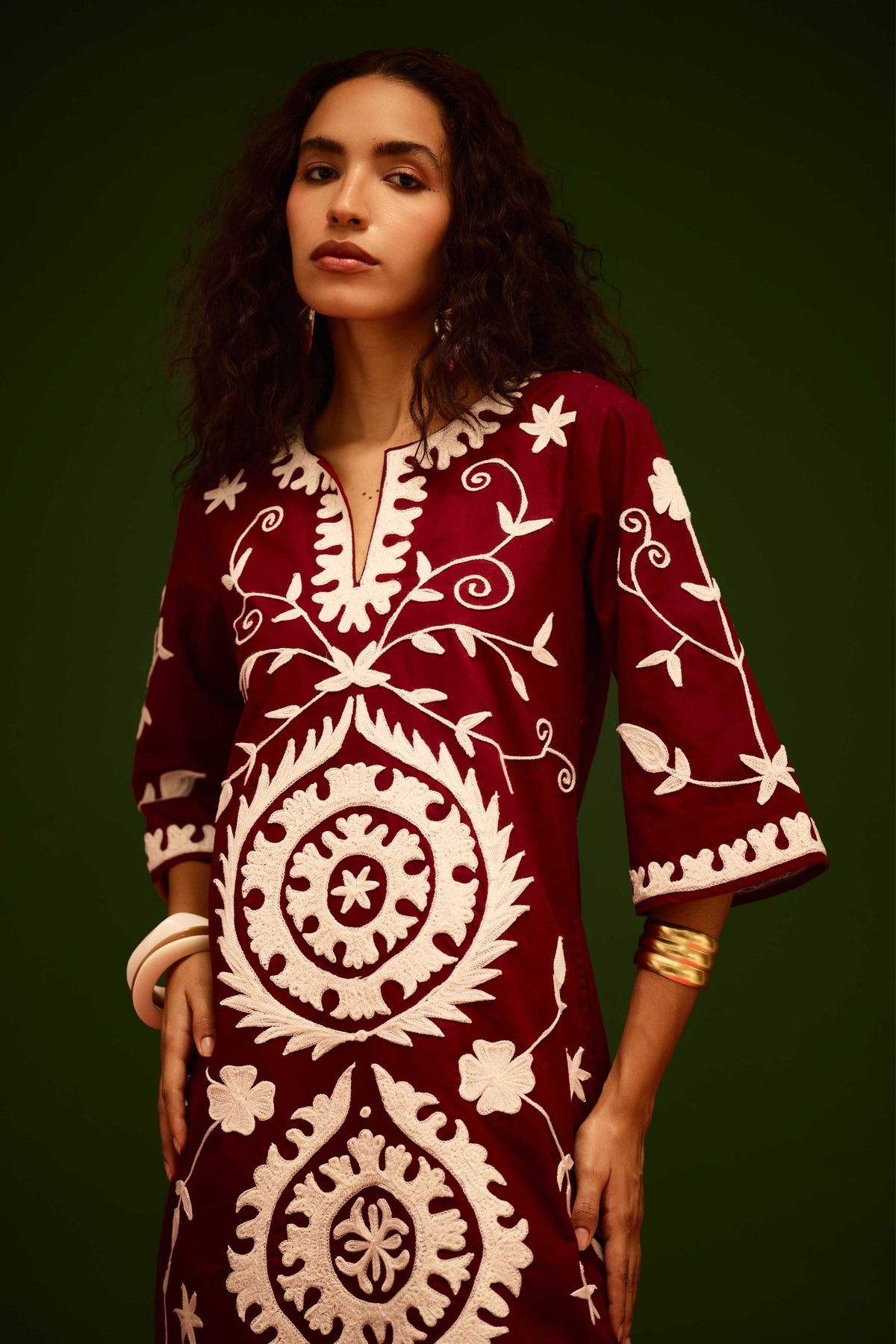 Burgundy Cotton Dress