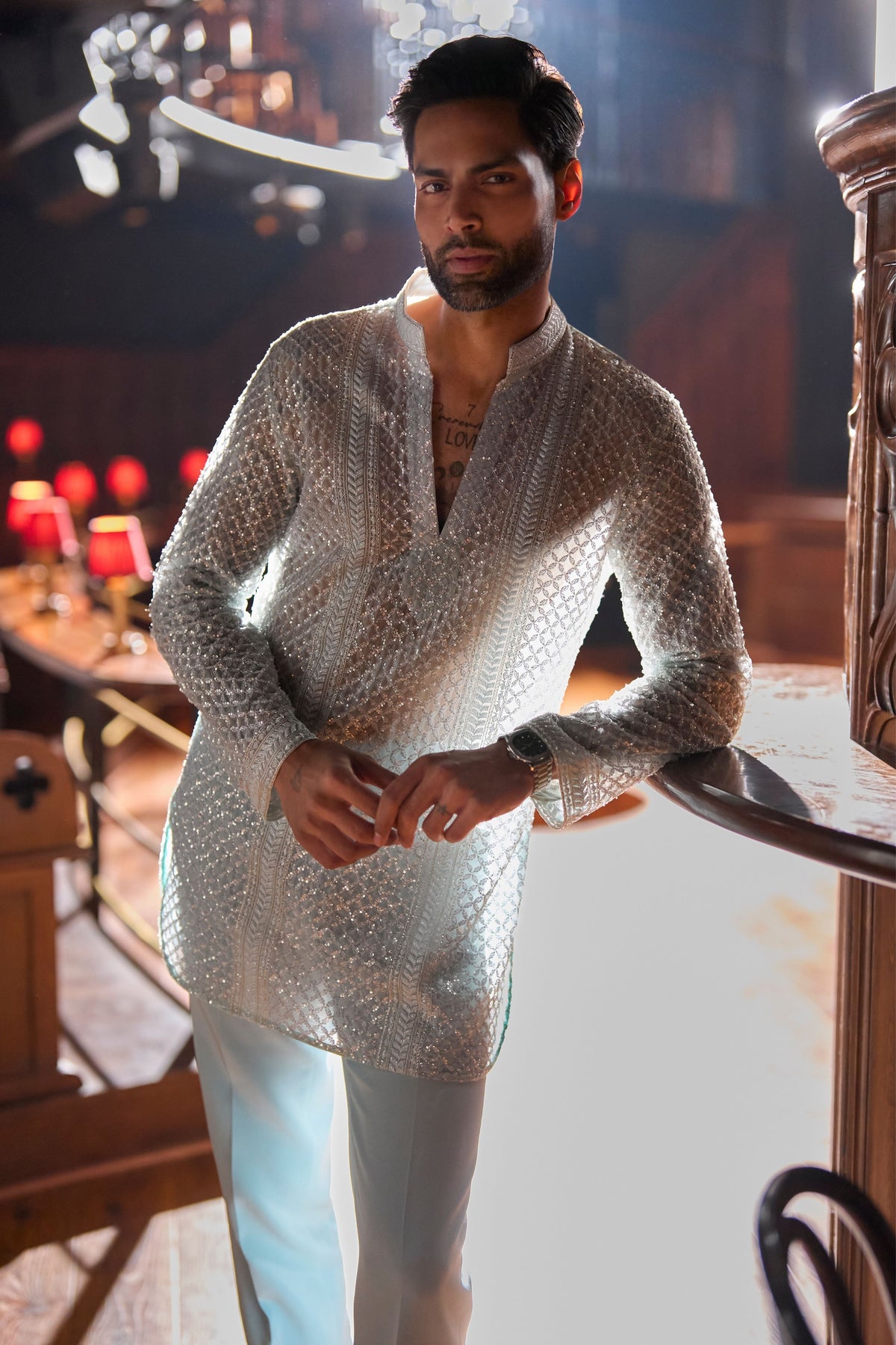 Reverse Sky Short Kurta Set