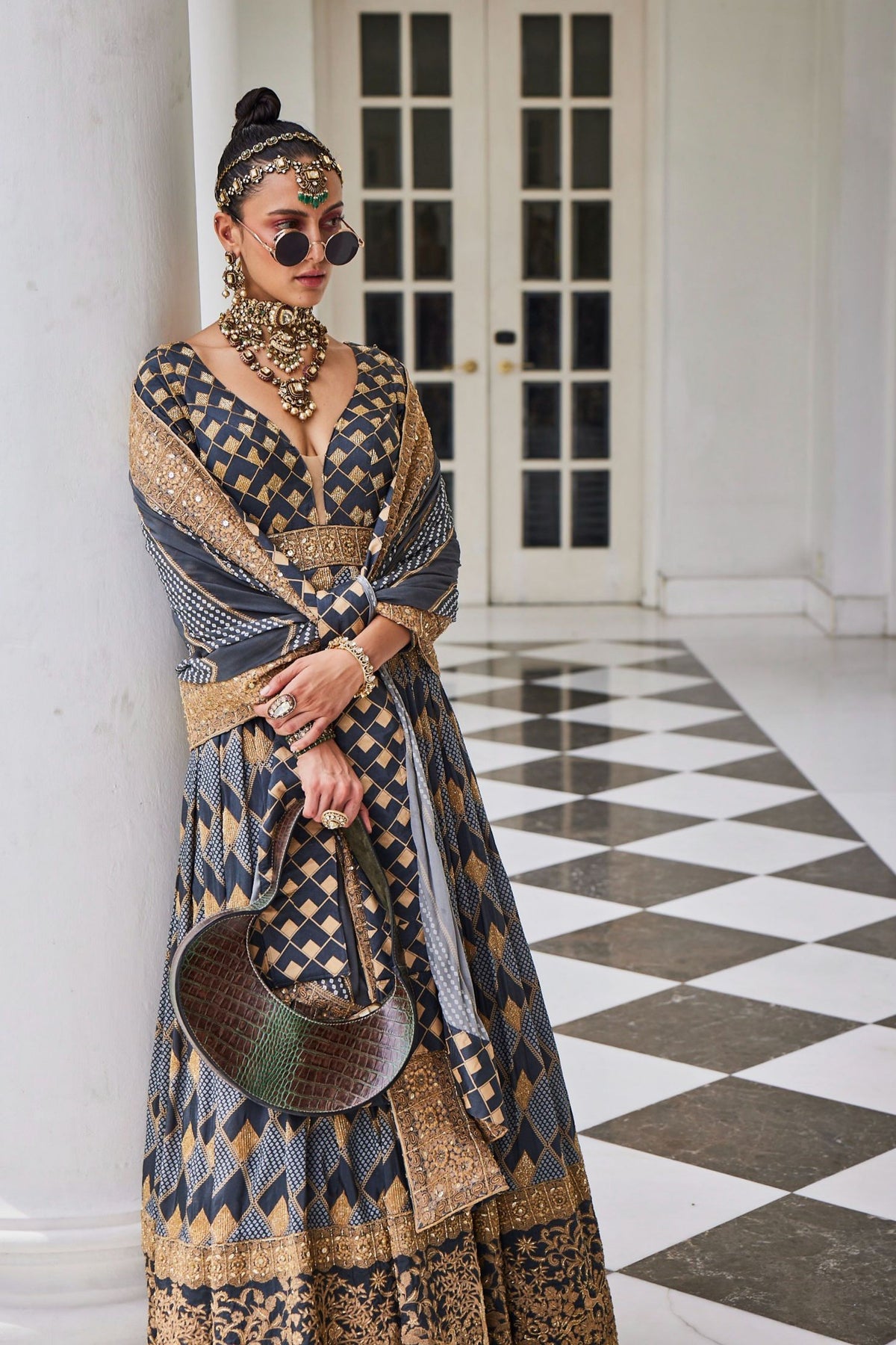 Shikargah Geometric Anarkali