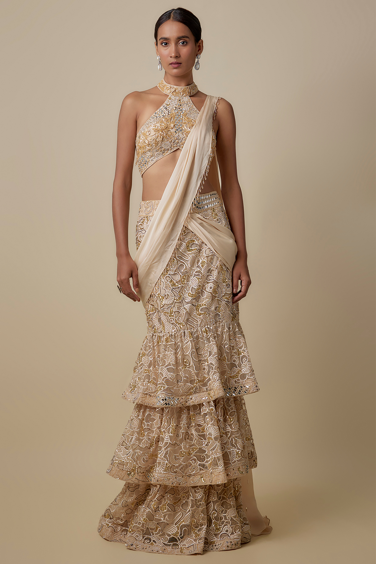 Beeline Drape Saree Set