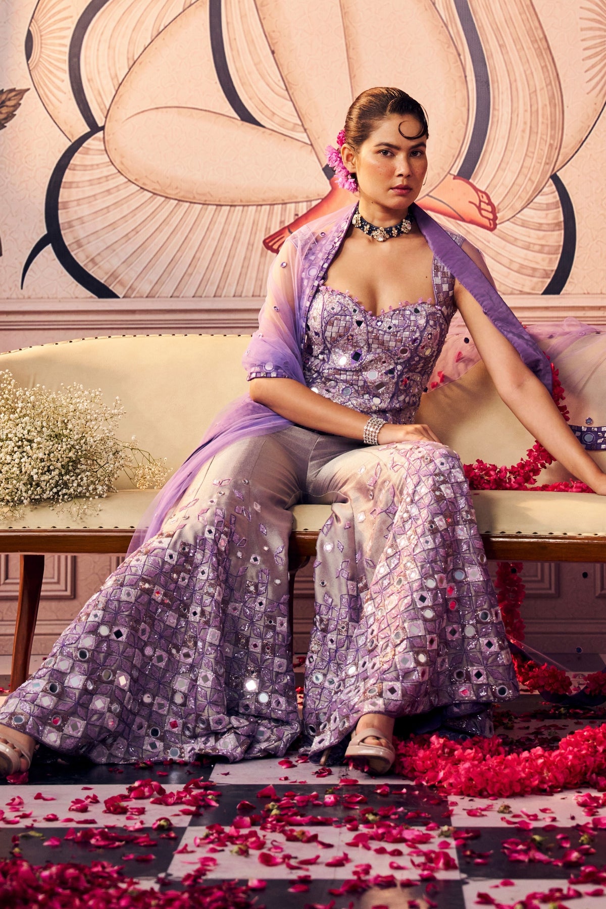 Lavender Sharara Set