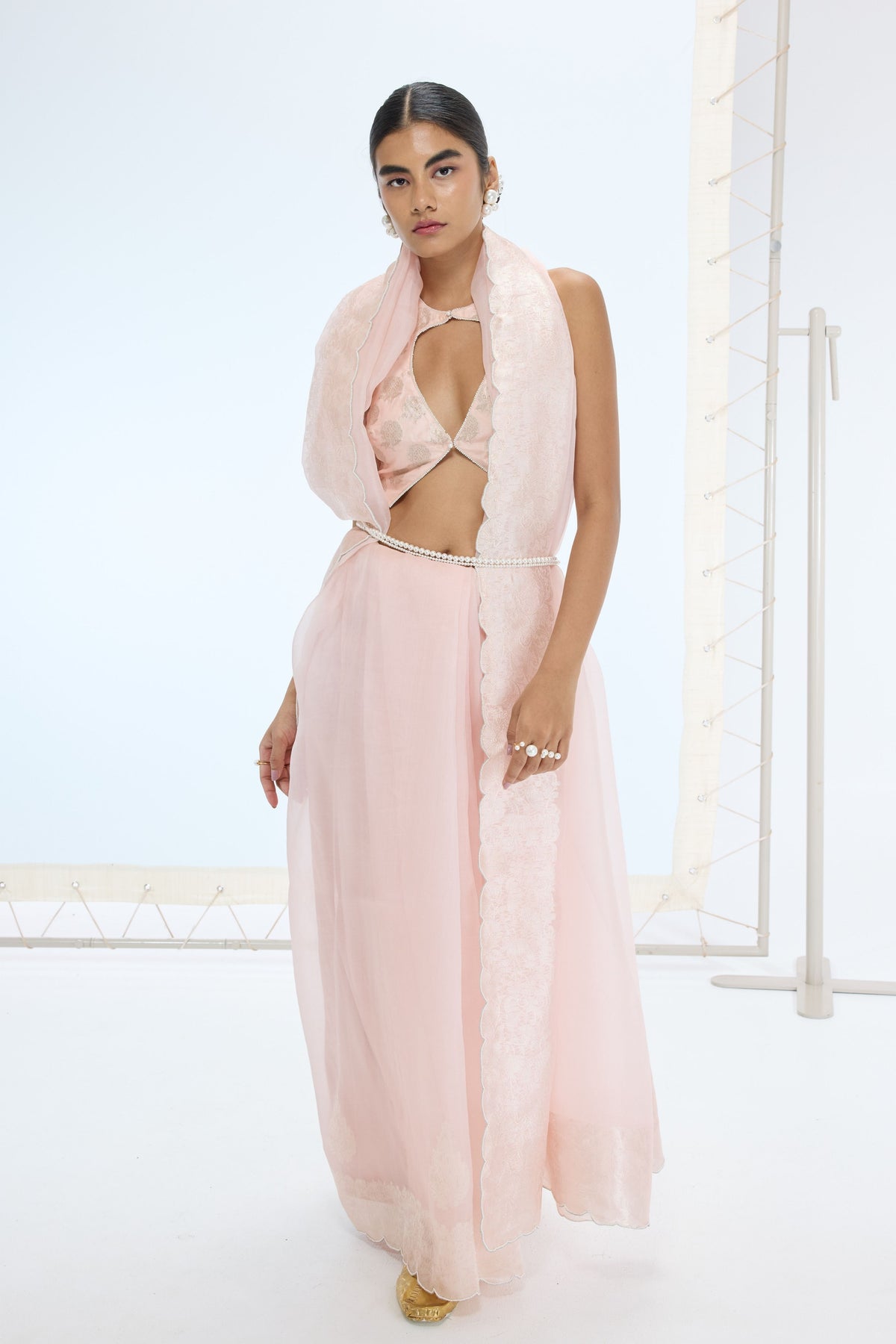 The Ella Saree in Peach