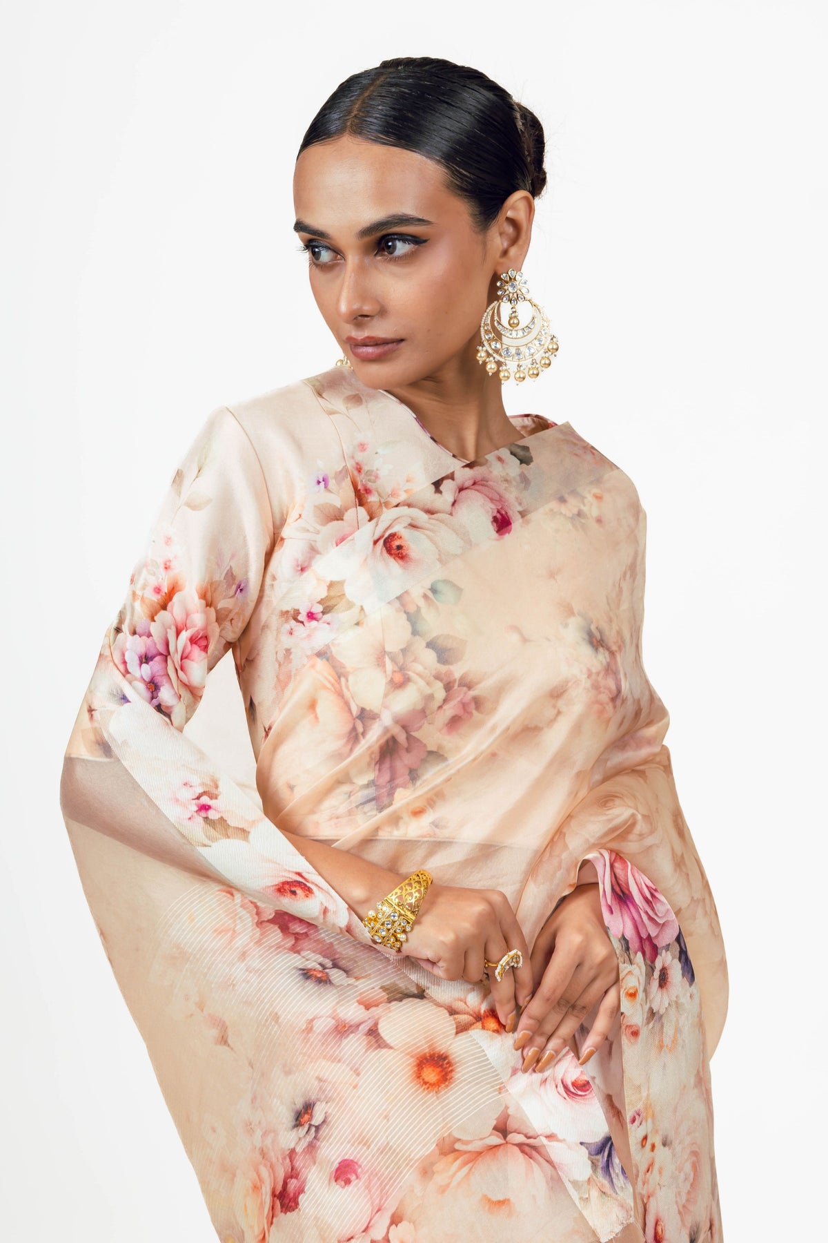 Lina Blossom Pink Organza Saree
