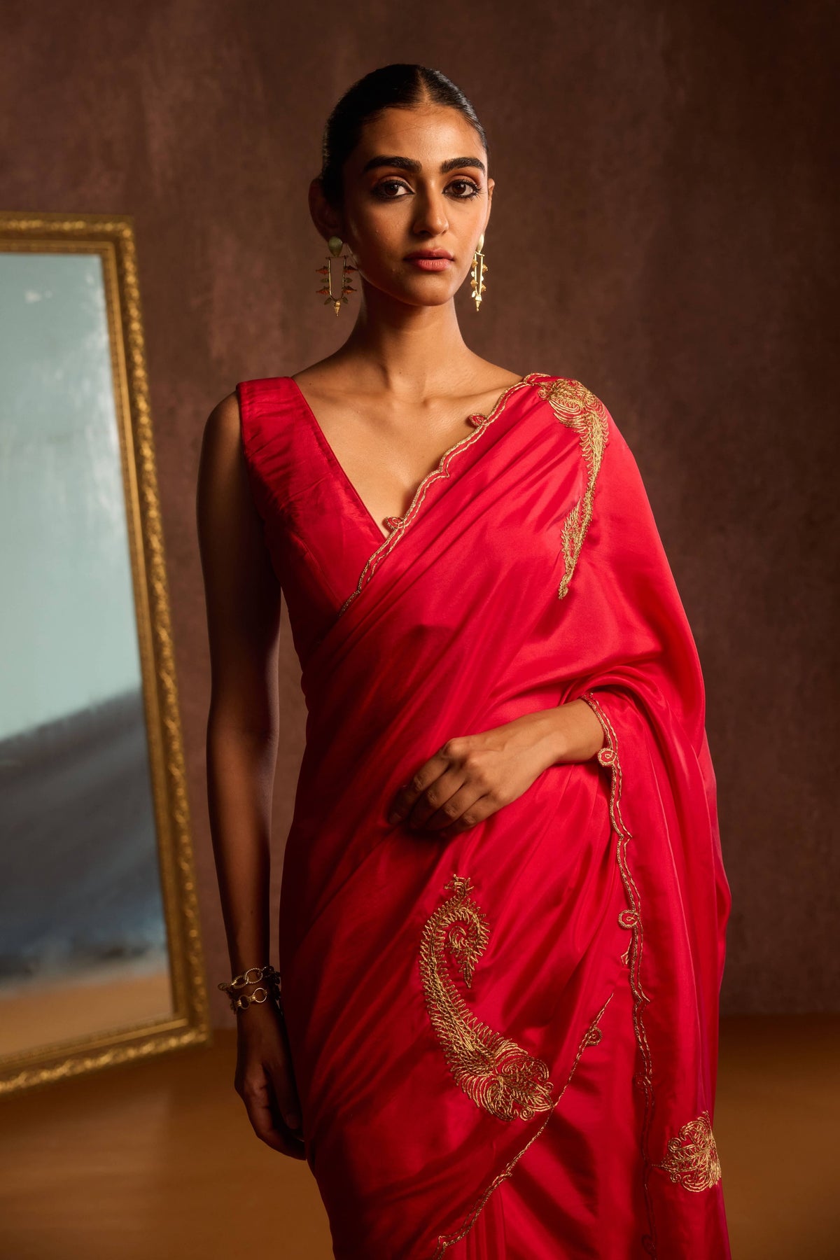 Red Rouge Deco Drape Saree