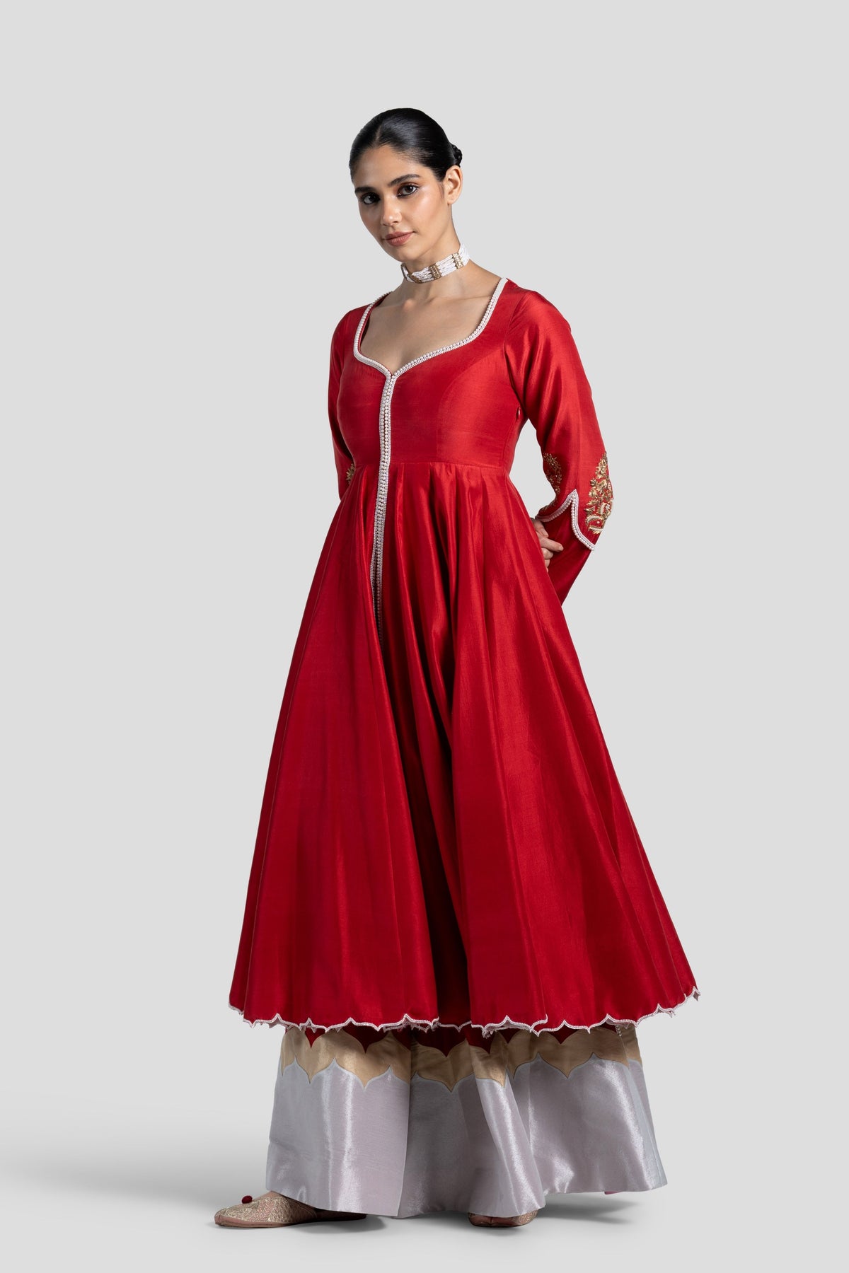 Surkh Anarkali Set