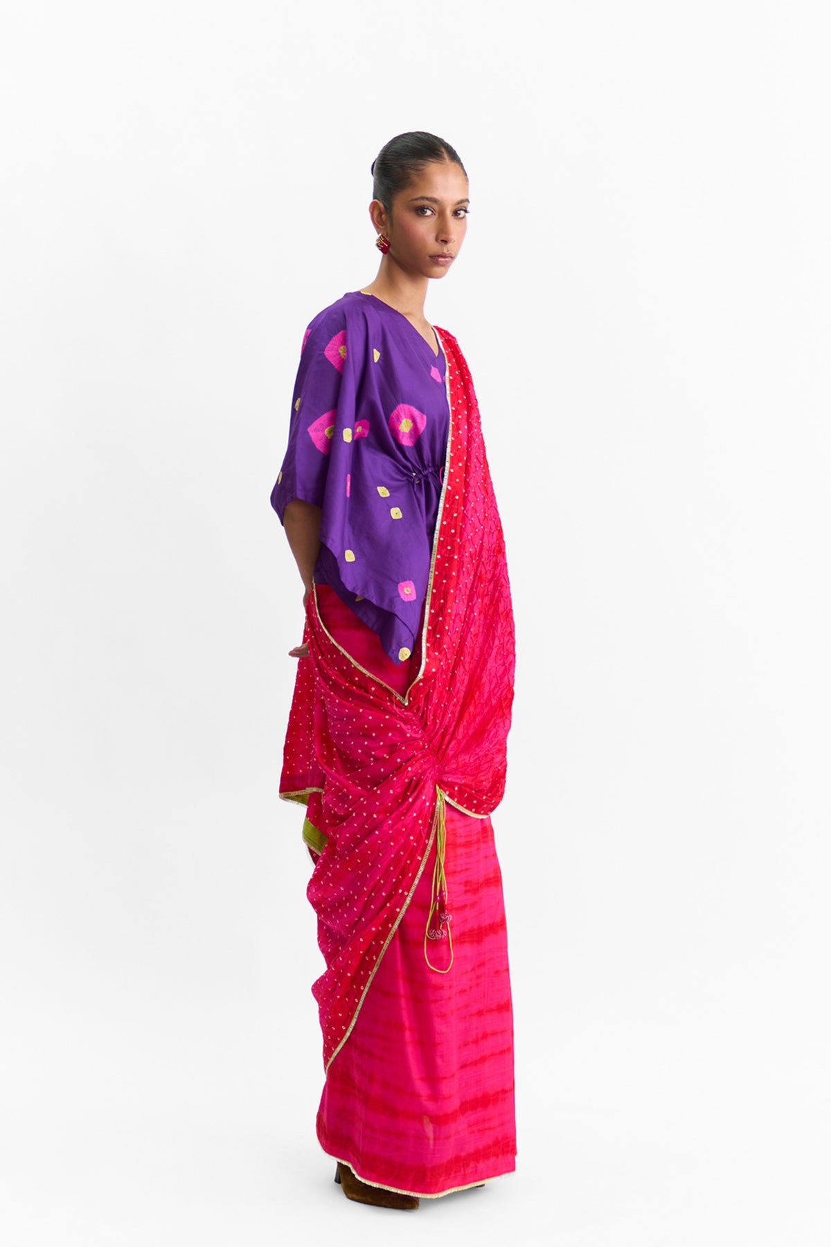 Mist Red Rani Saree