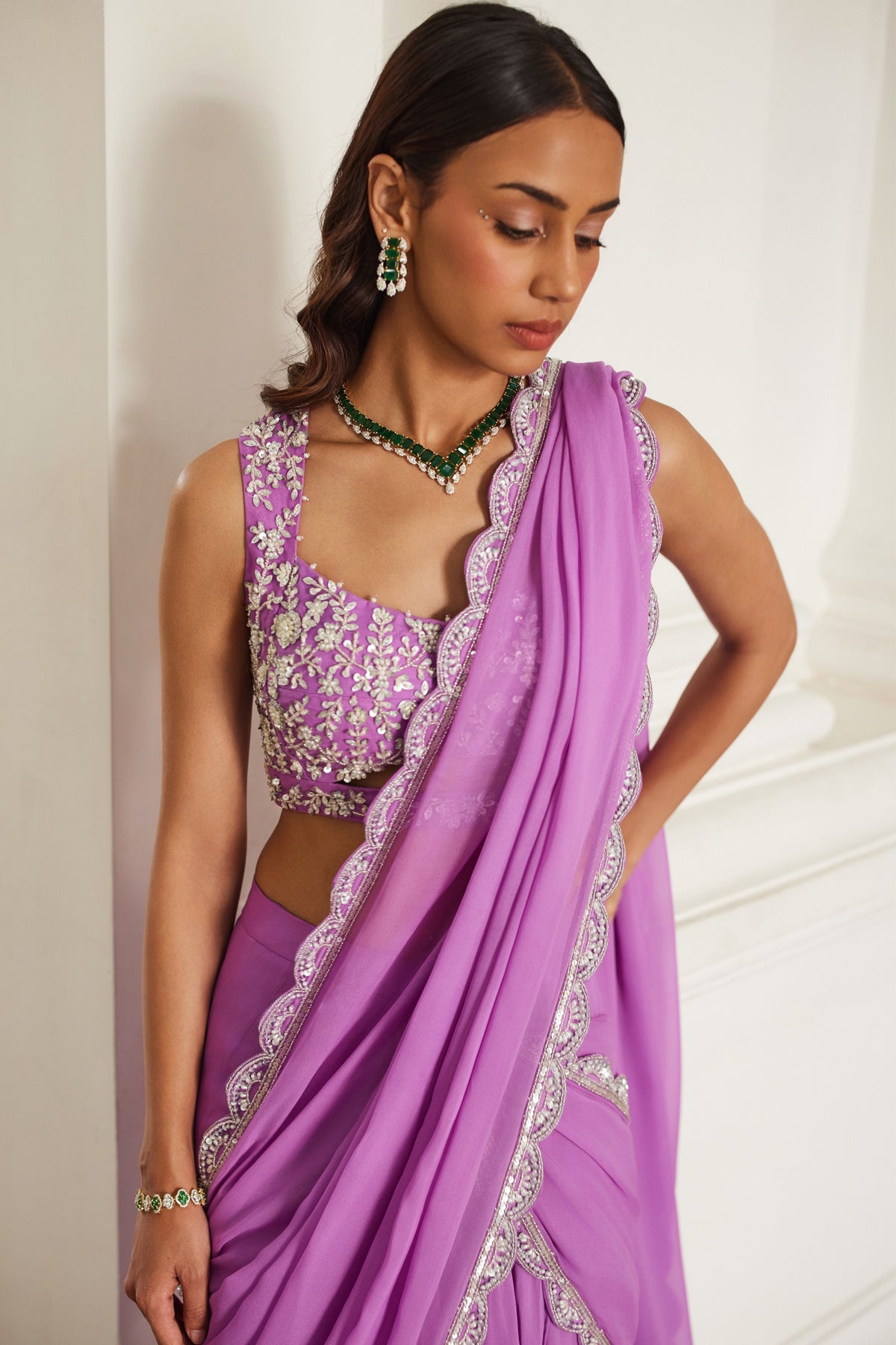 Bubblegum Pink Drape Saree