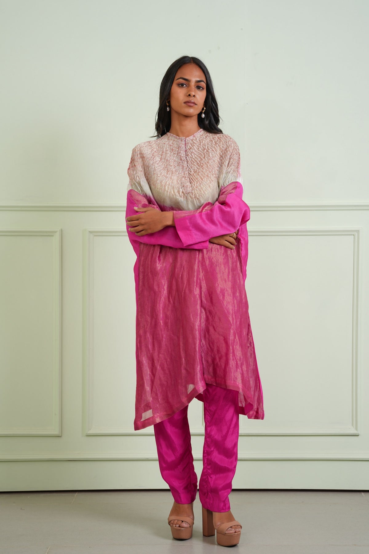 Pink Shibori Tissue Tunic