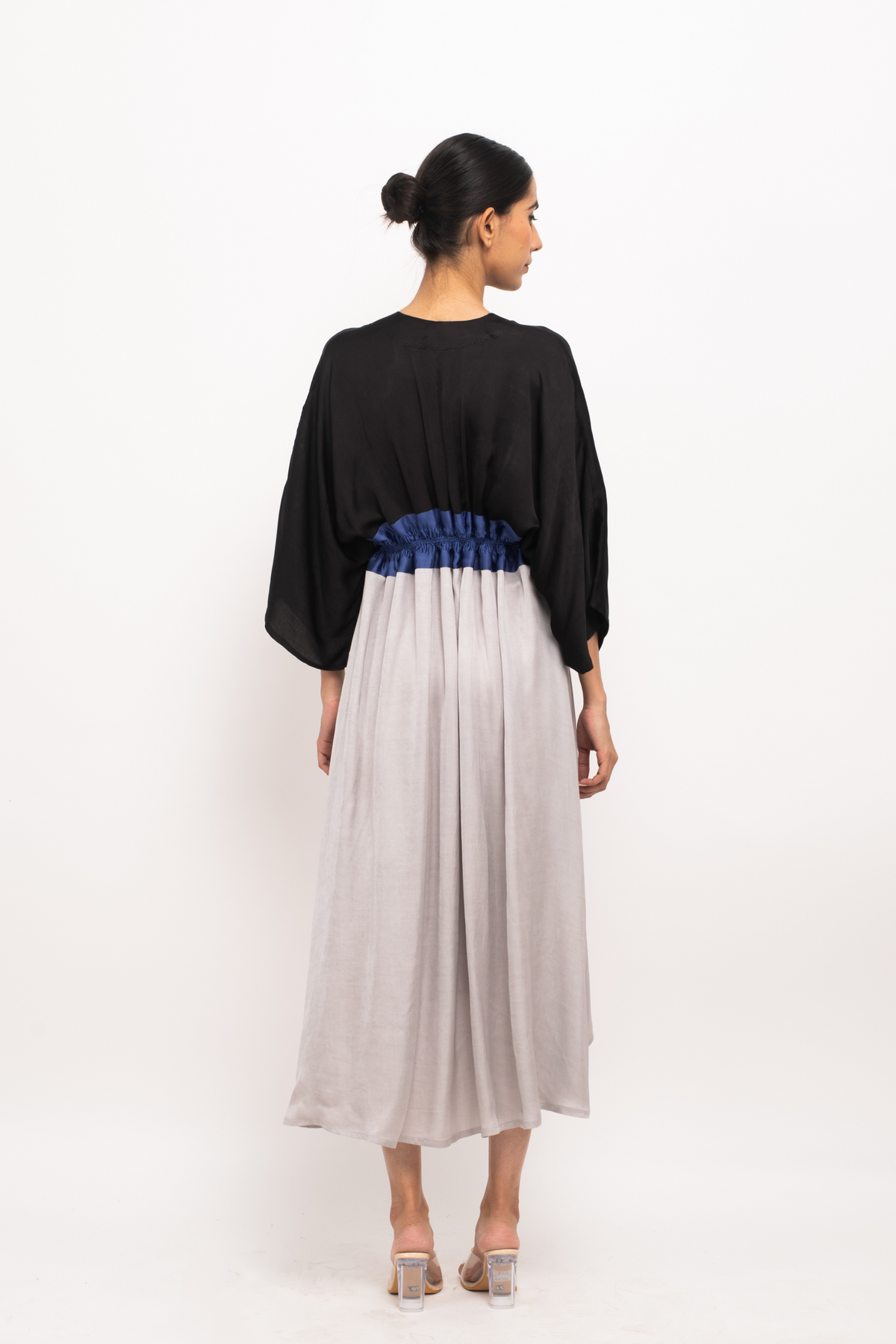 Black and Grey High Low Cape
