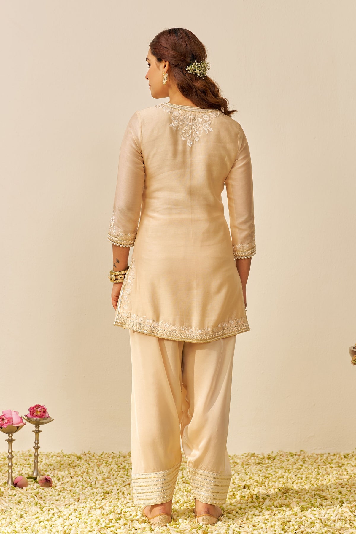 Haniya  Beige Kurta With Salwar