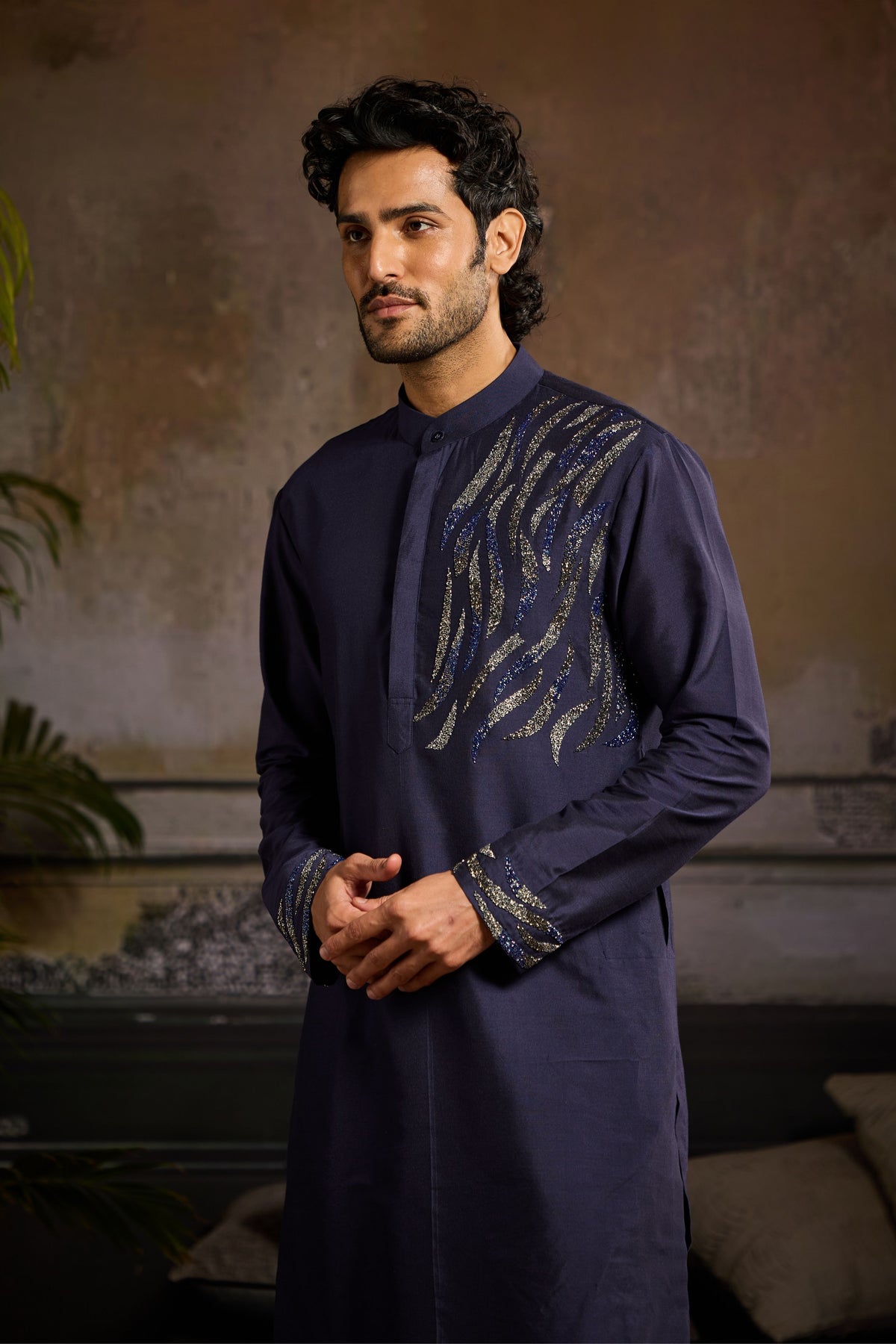 One Side Embroidered Kurta Set