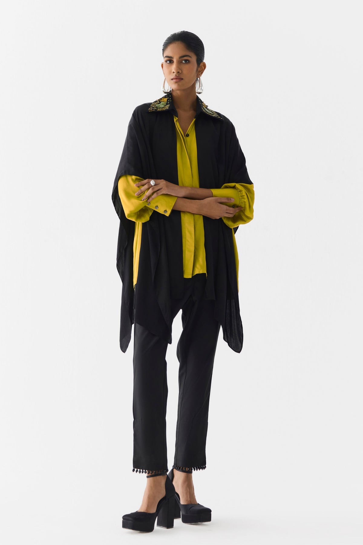 Olive Calla Layered Two Tone Shirt