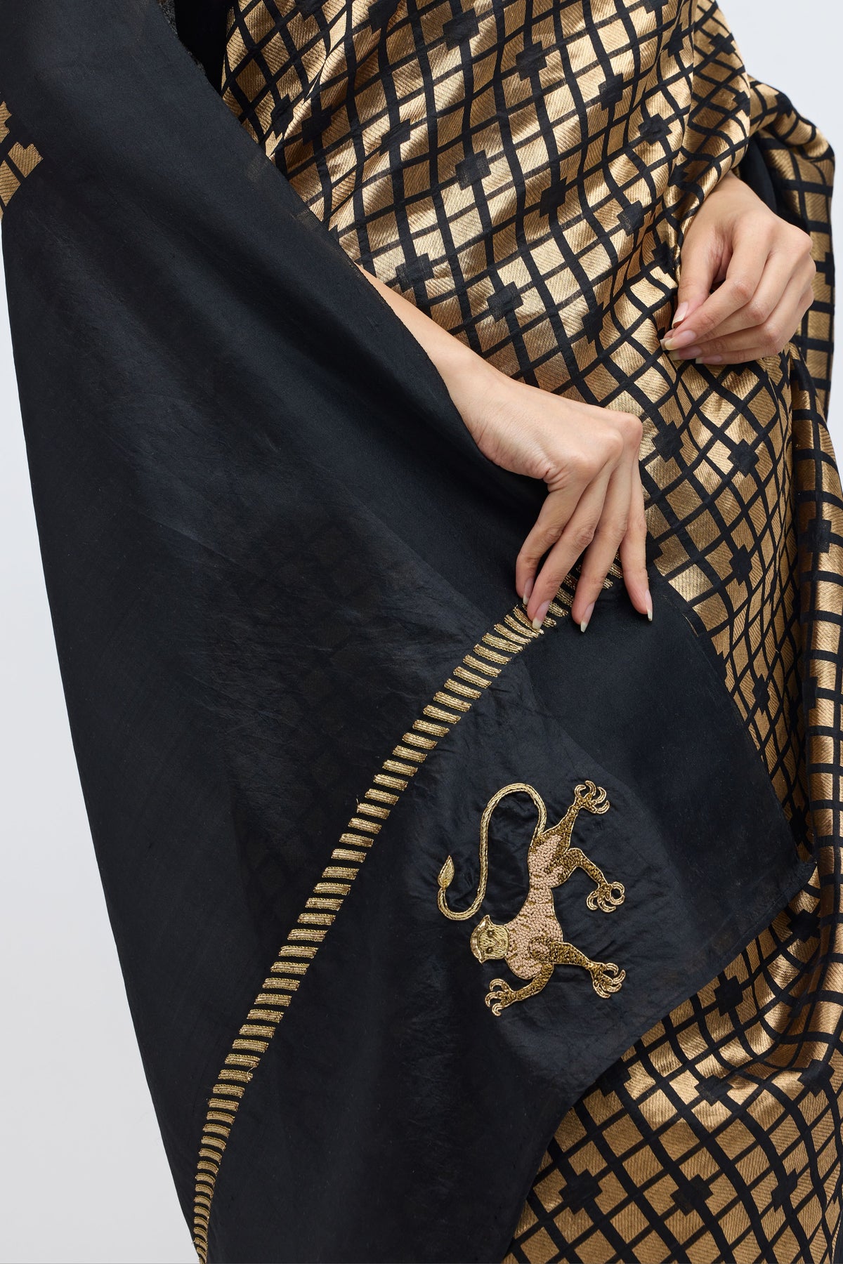 Sabina Black Brocade Silk Saree