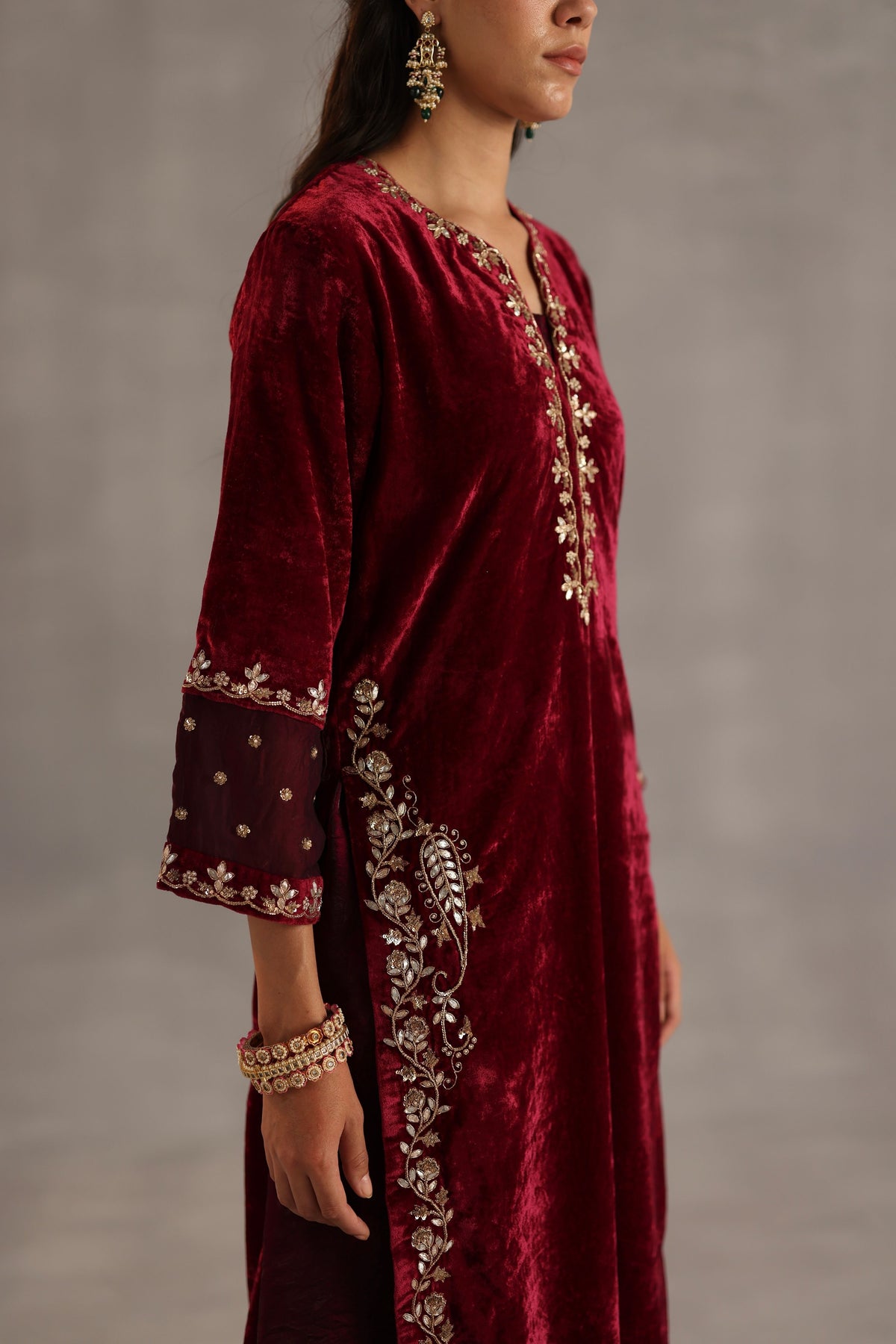 Megh Garnet Kurta Set