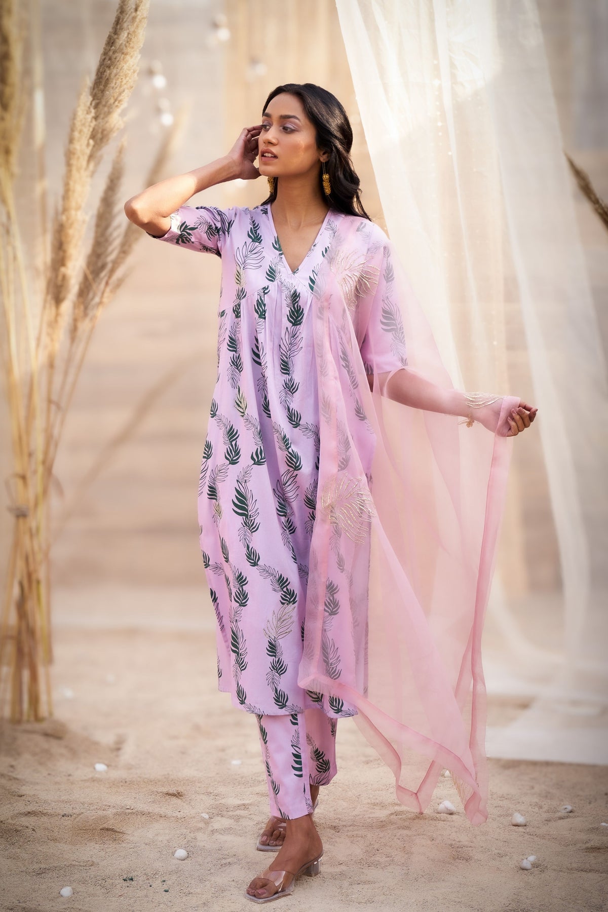 Reveria Printed Gathered Kurta Set