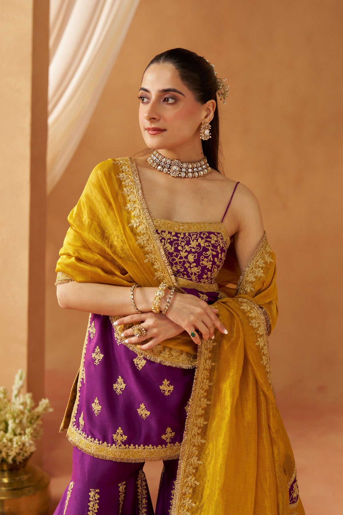 Najma Deep Purple Kurta Set