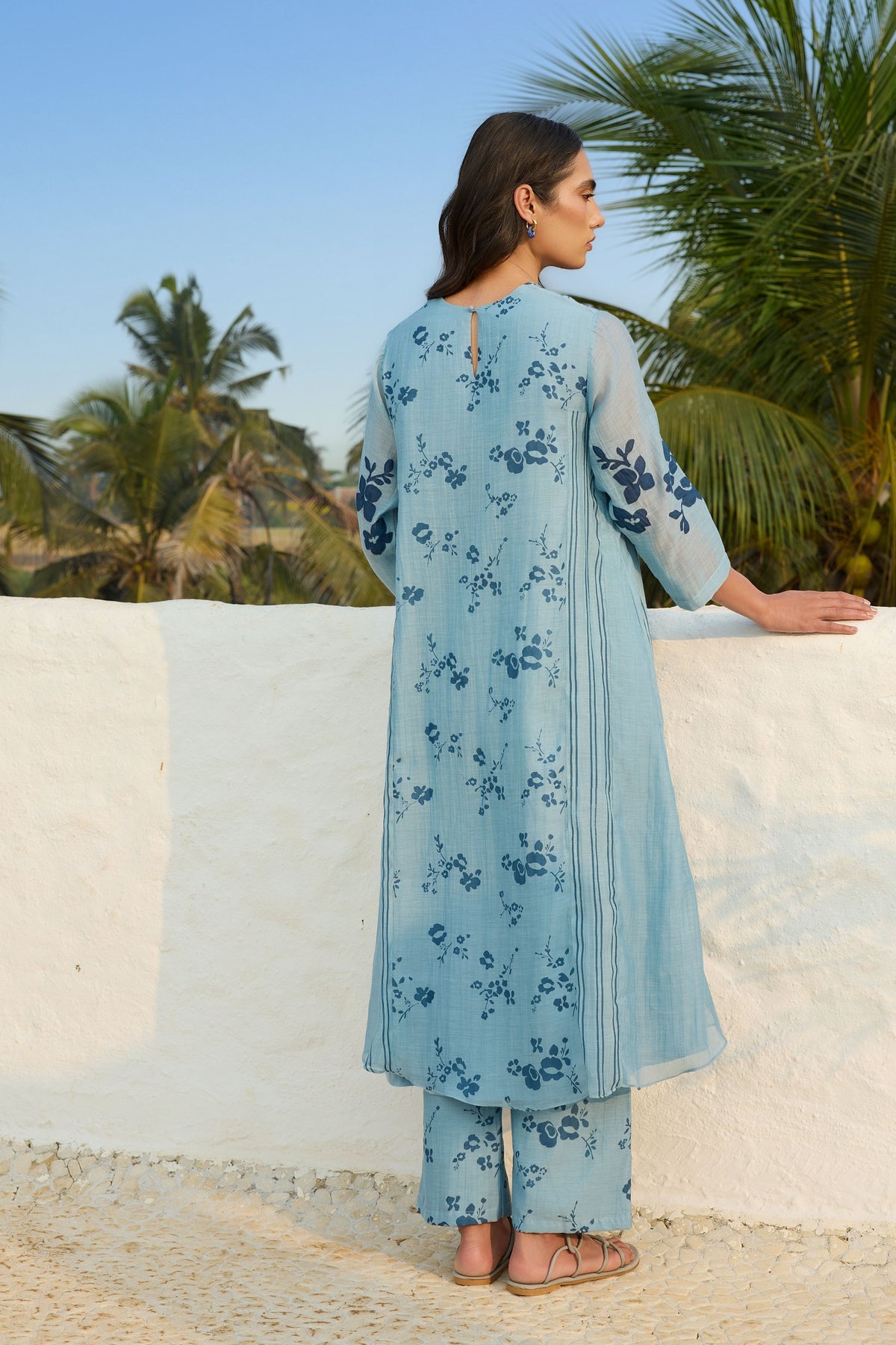 Sky Floral Tunic Set