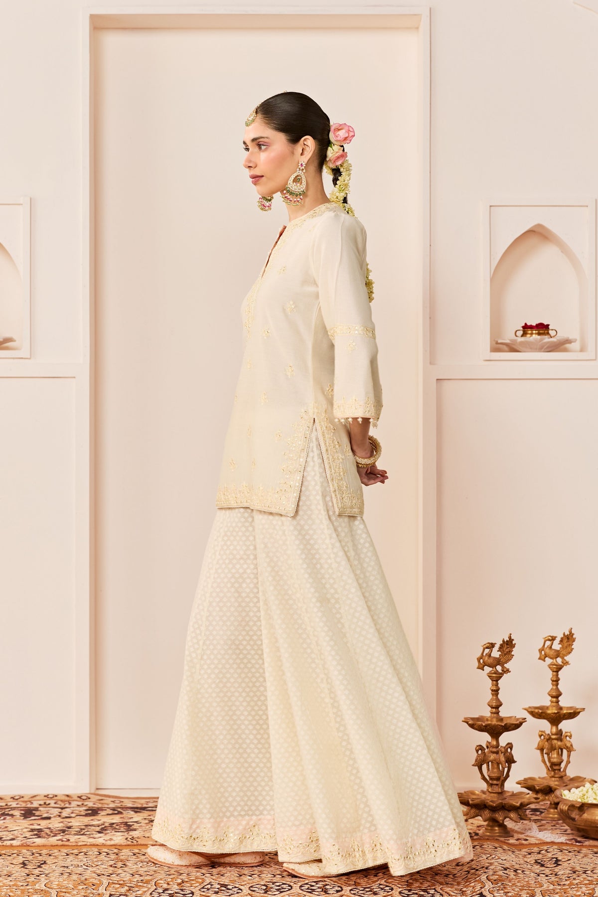 Rehma Daisy Ivory Sharara Set