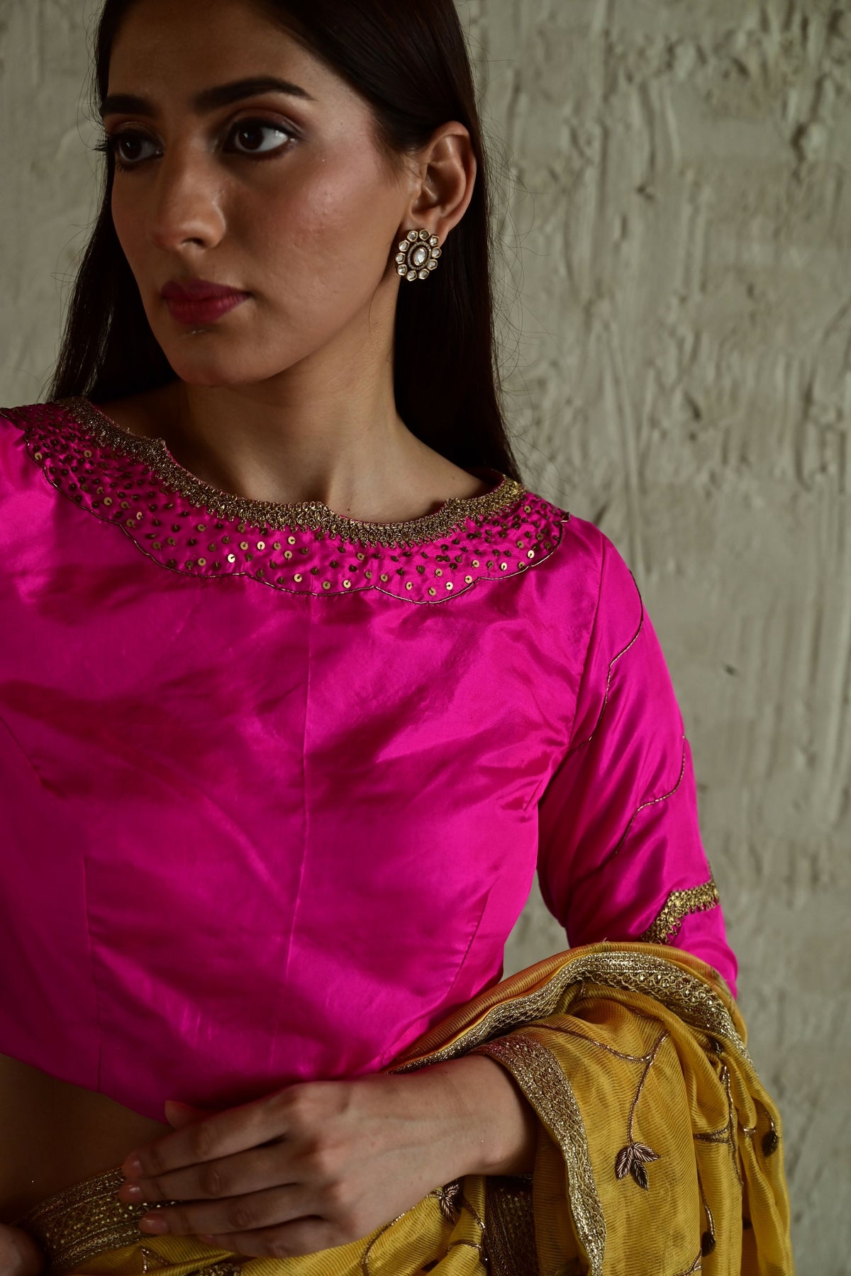Golden Yellow Bel Saree
