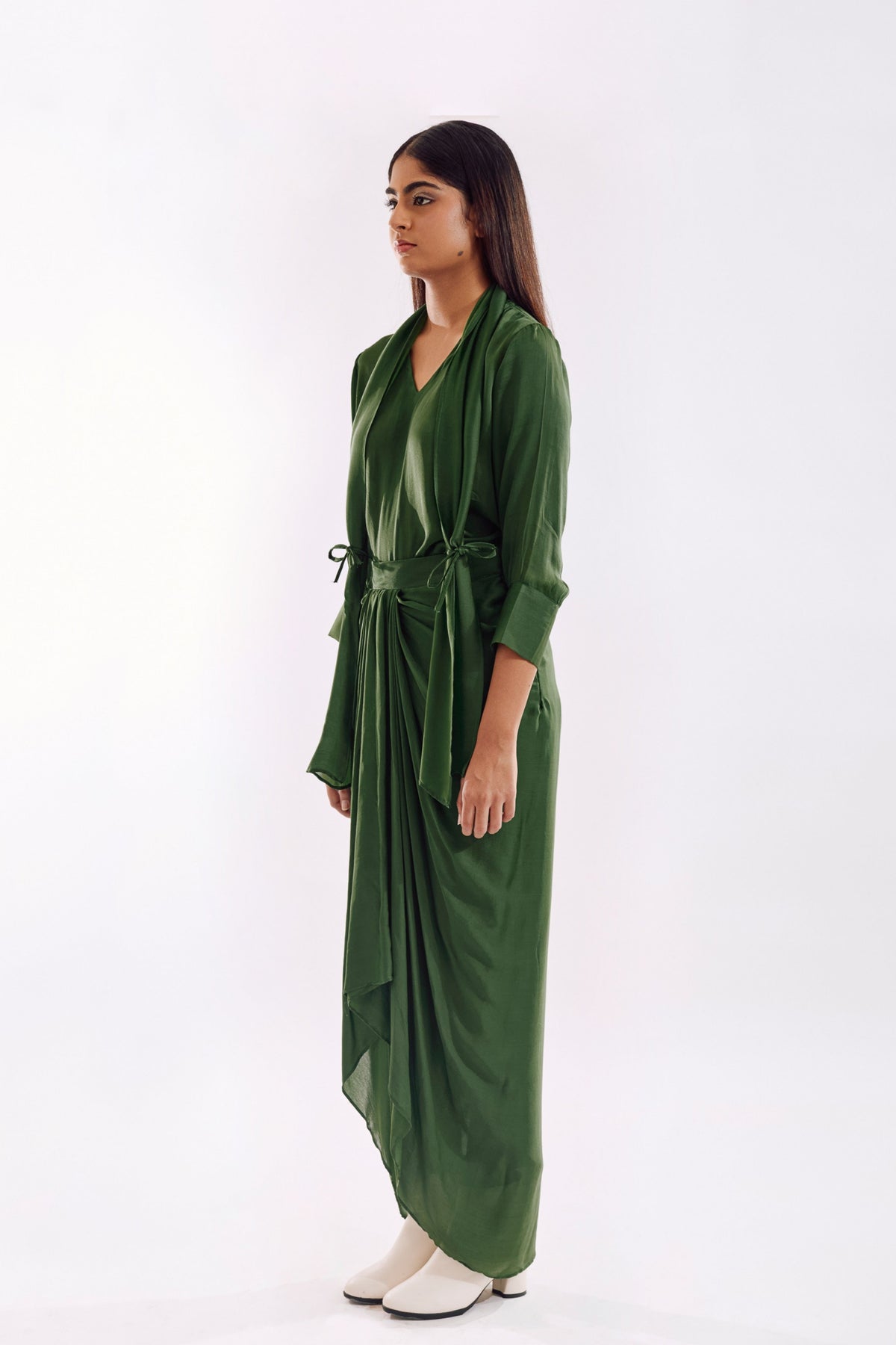 Green Side Tie Top