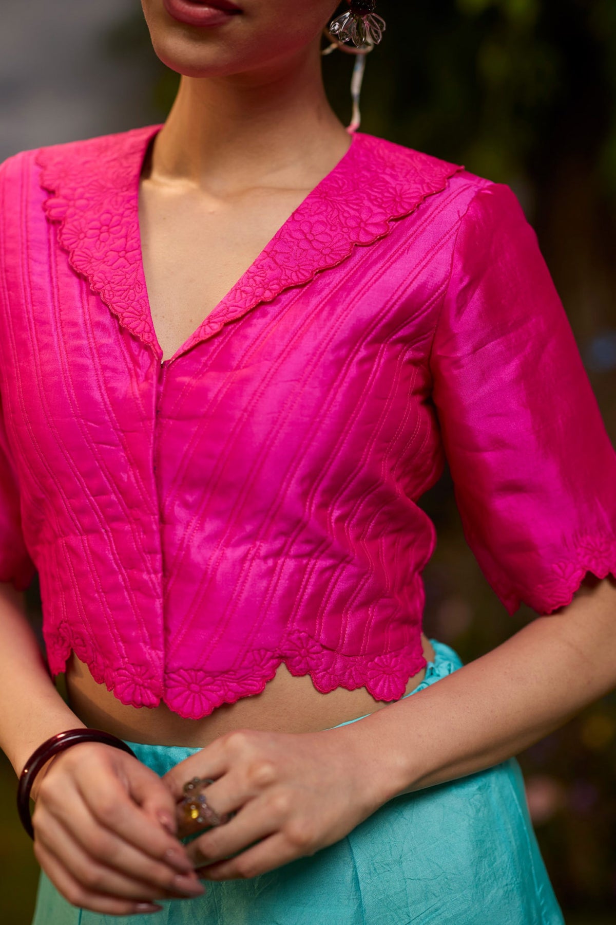Cloudbloom Quilted Pink Blouse