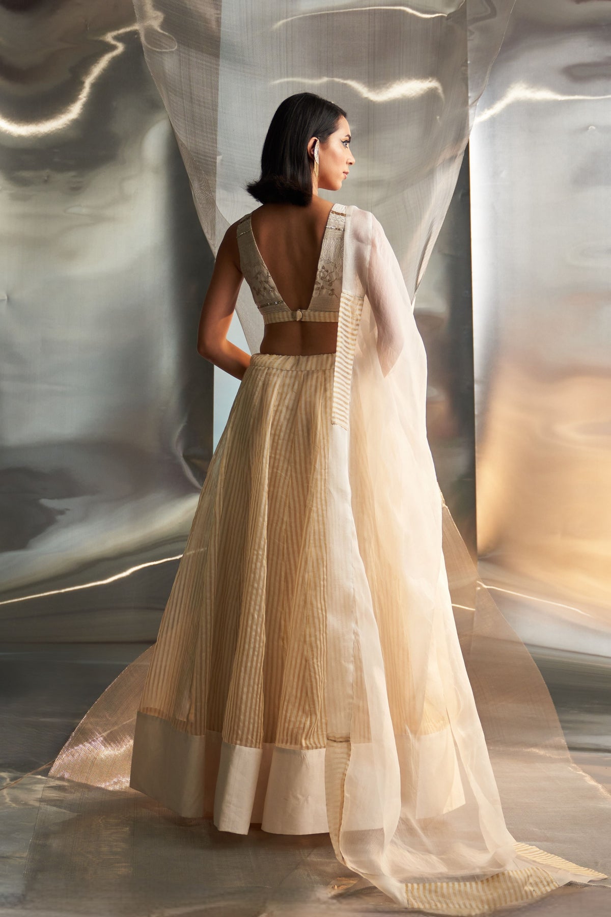Tissue Lehenga Set