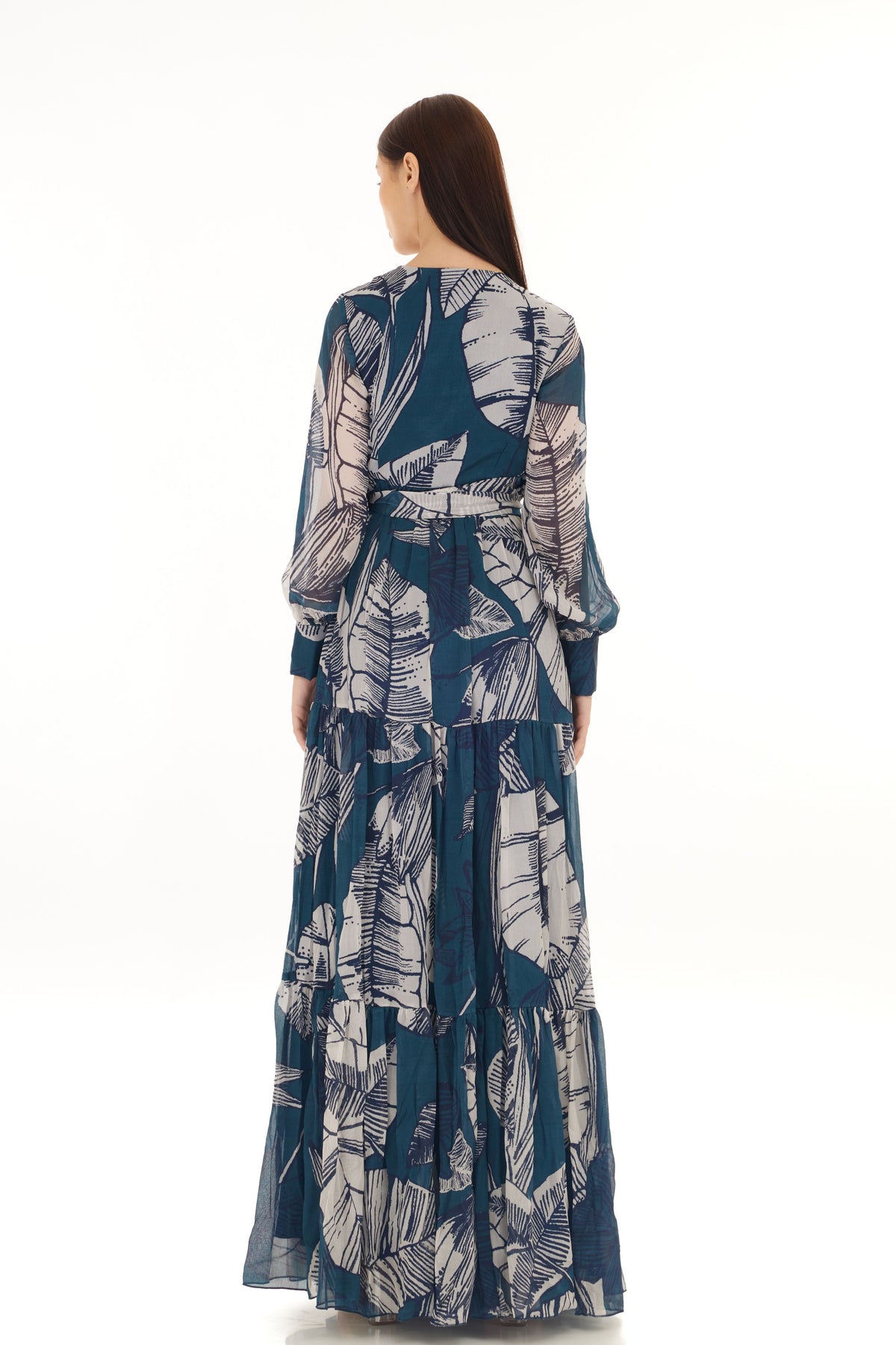 Blue and White Wrap Dress
