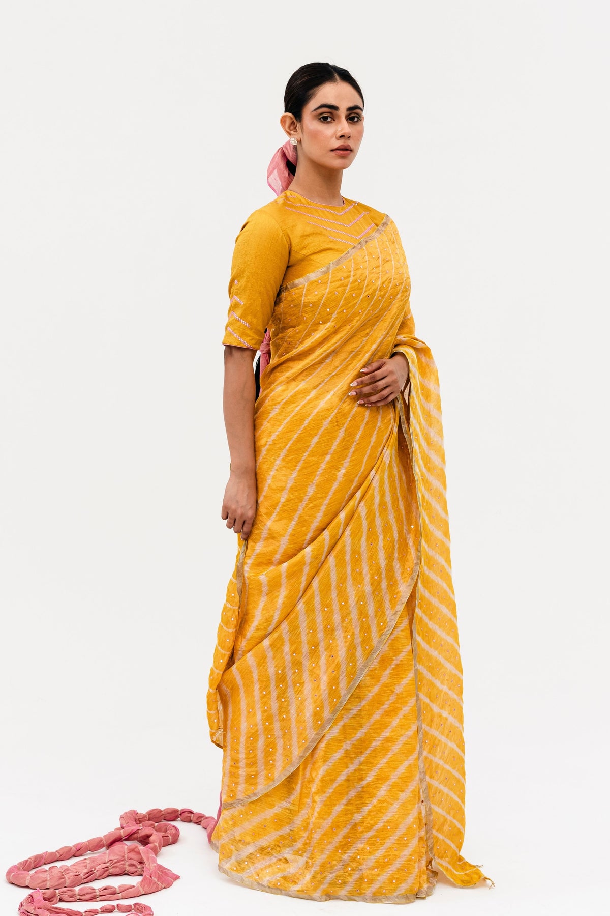 Yellow Luni Saree