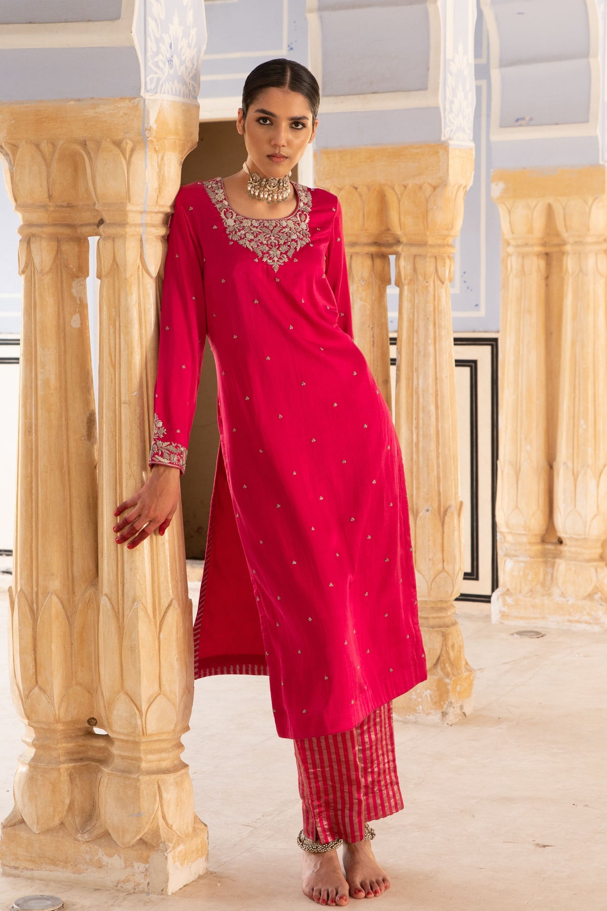 Rani Pink Kurta Set