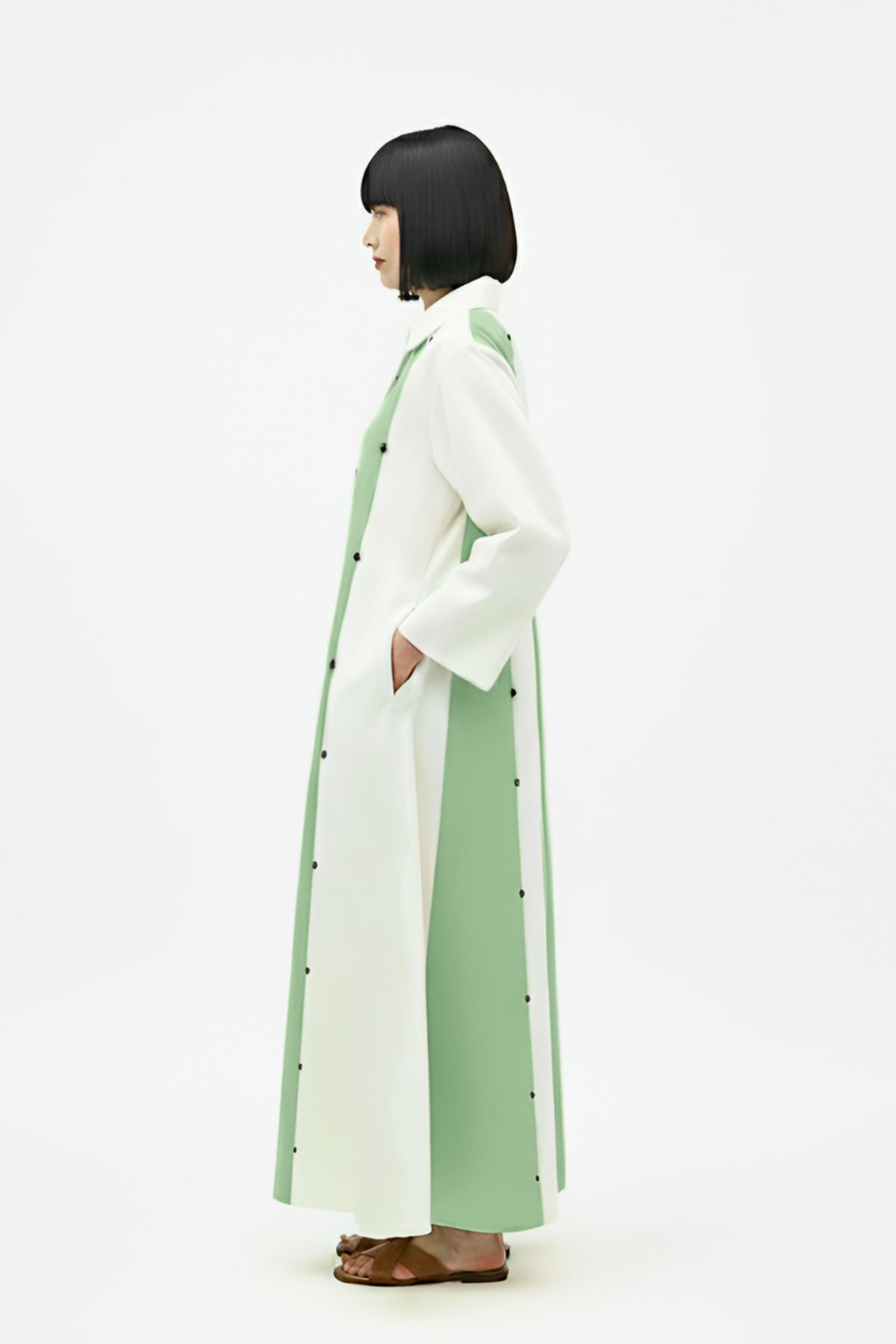 Asparagus Panel Maxi Dress