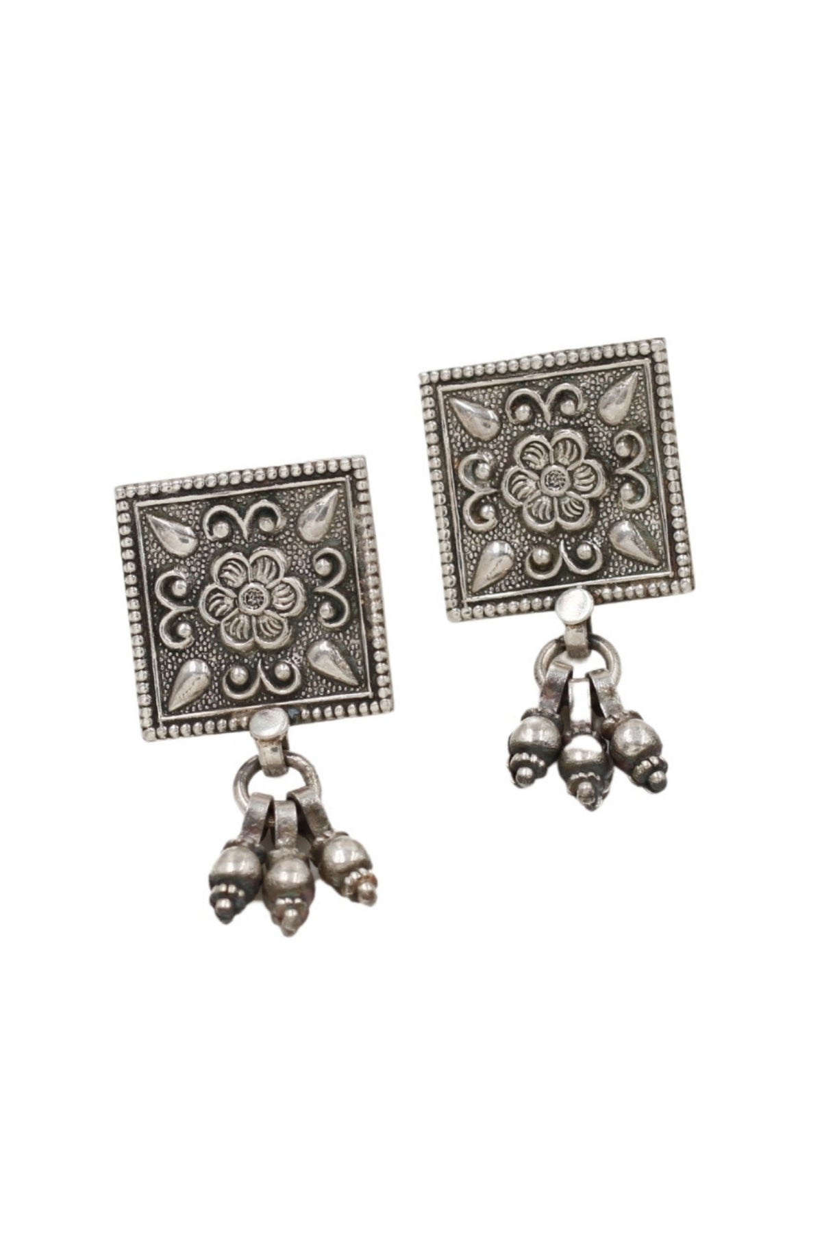 Elegant Silver Handcrafted Earrings