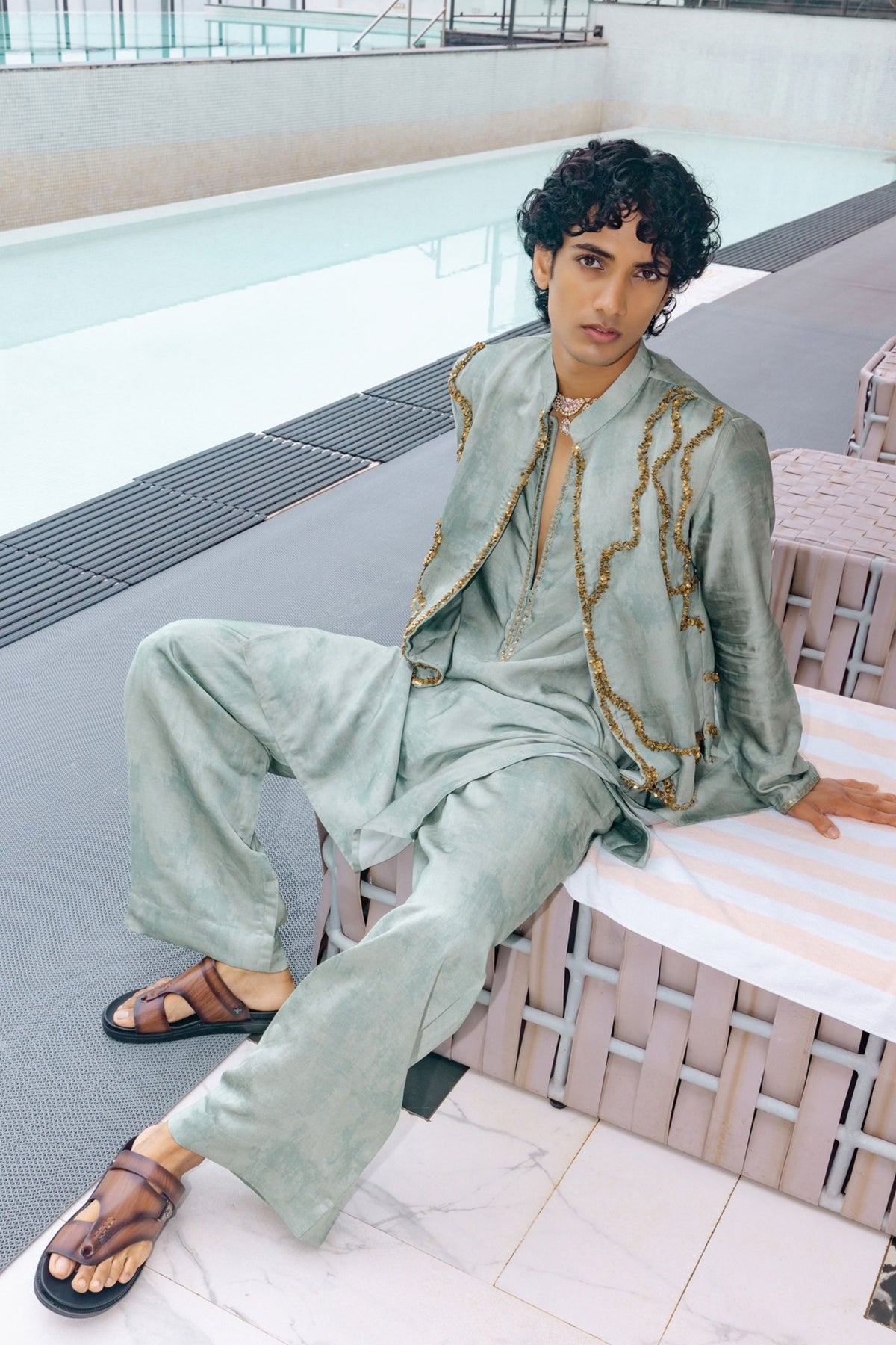 Sage Green Moh Bundi Set
