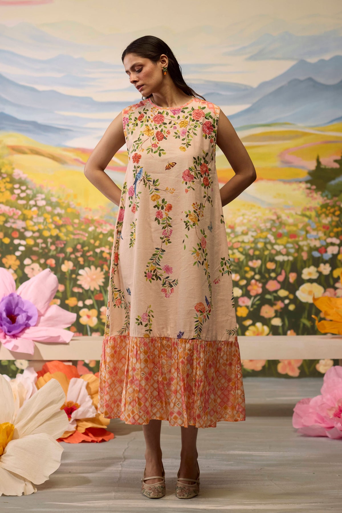 Sorbet Floral Gathered Dress