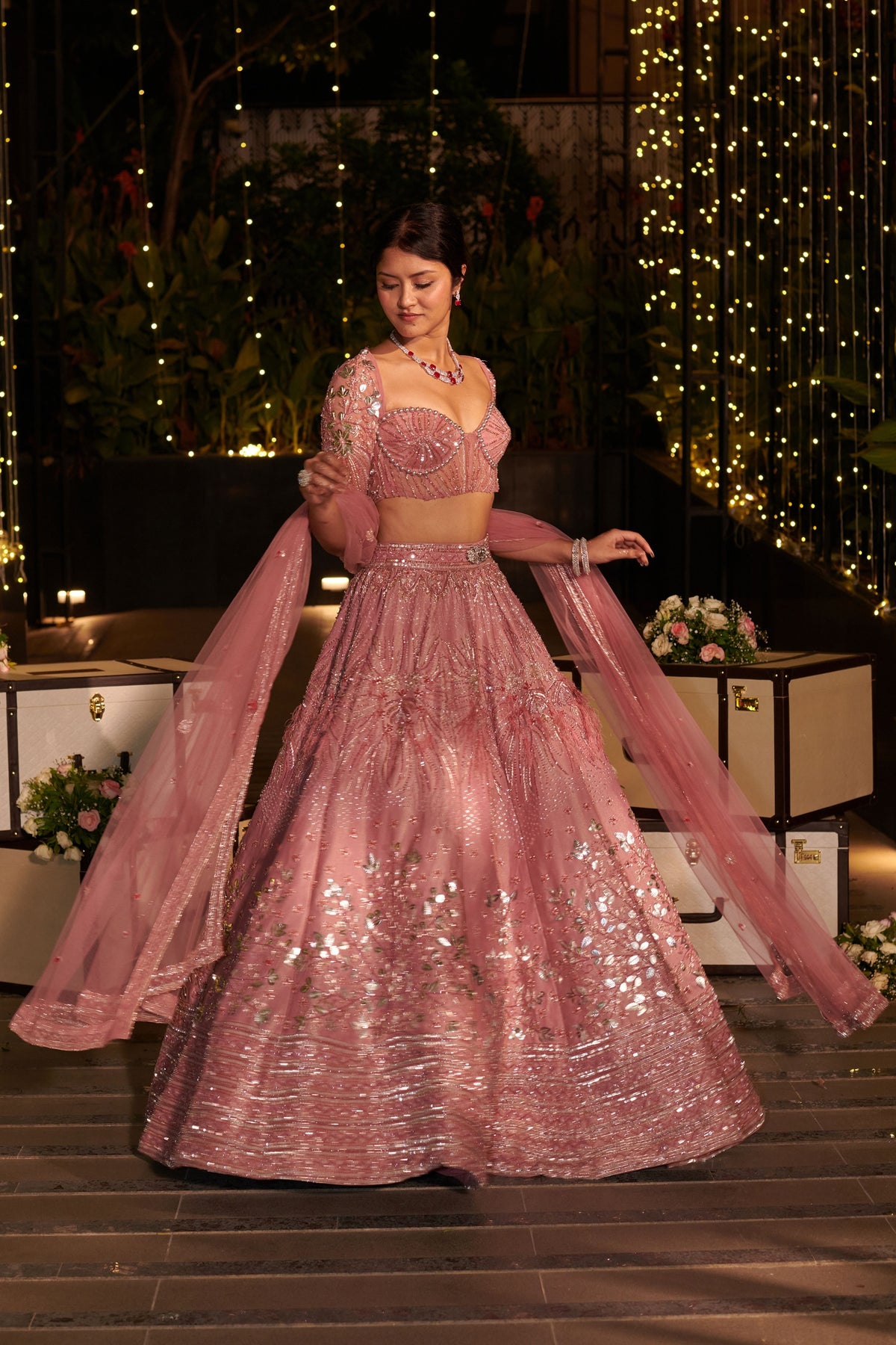 Flamingo Pink Lehenga Set