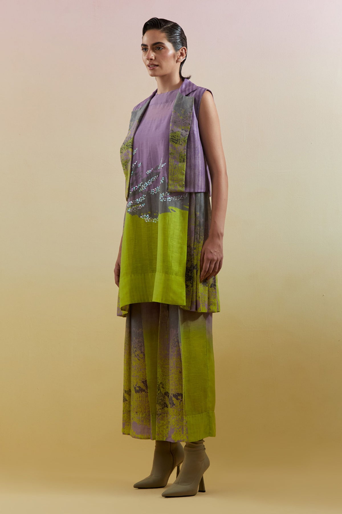 Gliss Lilac & Neon Tunic Set