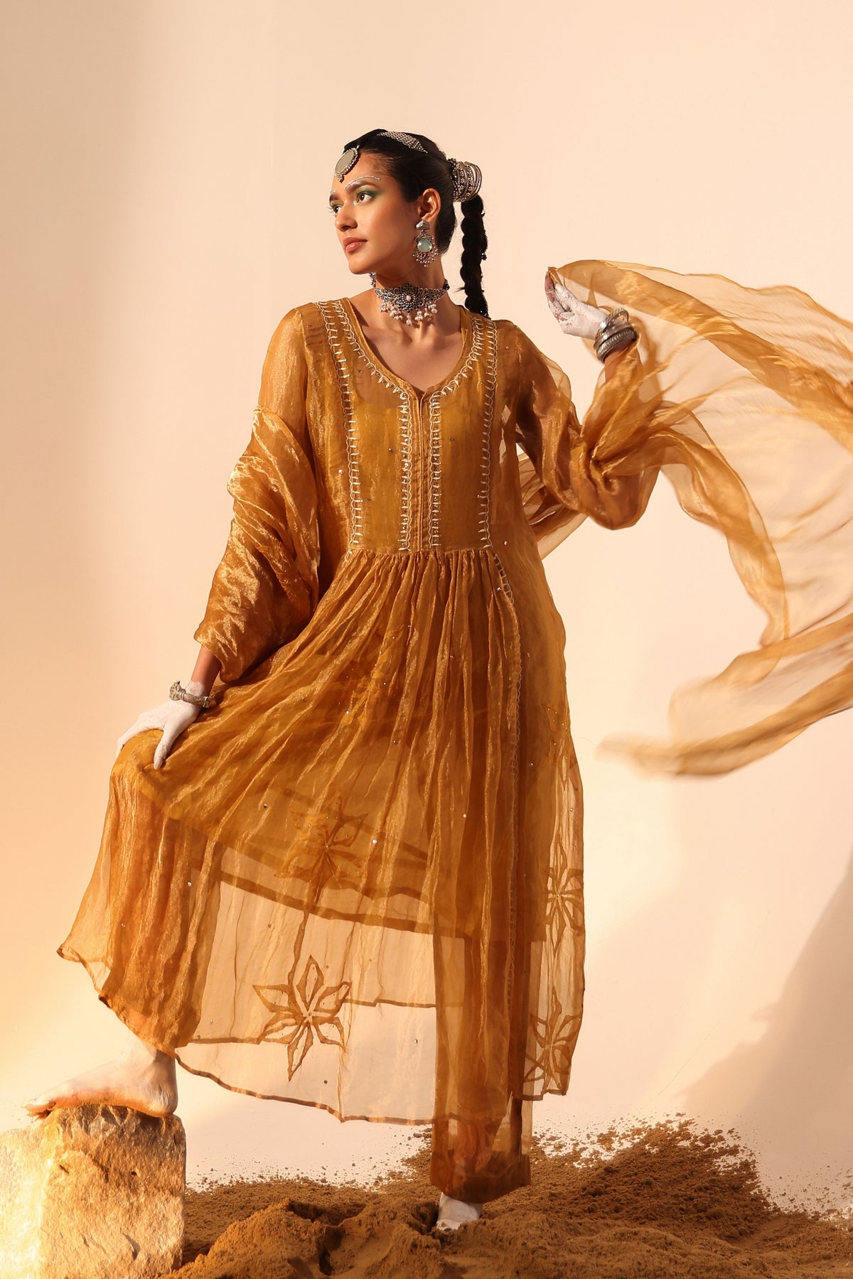 Mustard Kurta Set