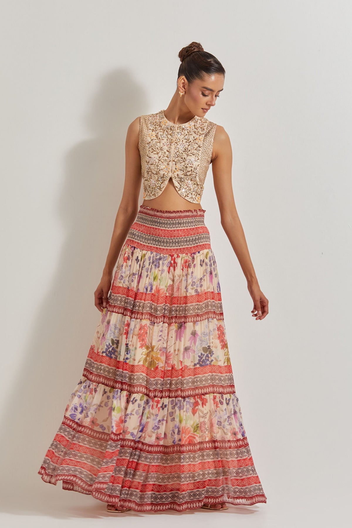 Blooming Burst Tiered Skirt Set