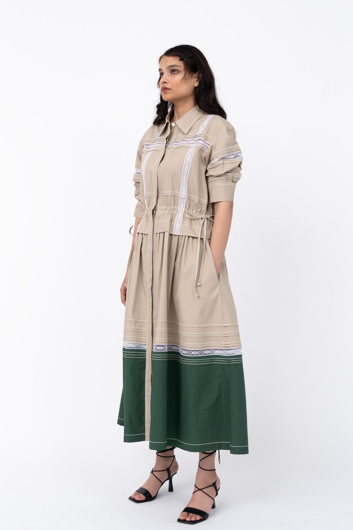 Channel Dress in Beige
