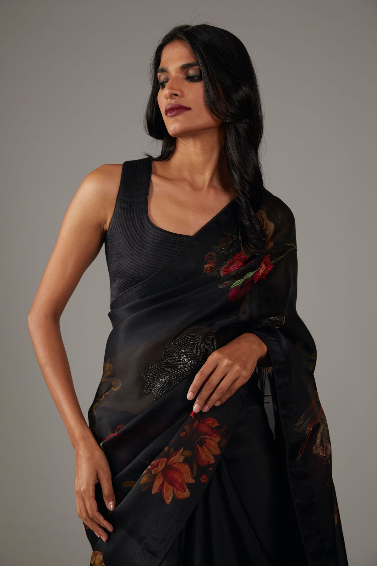 Black Organza Saree