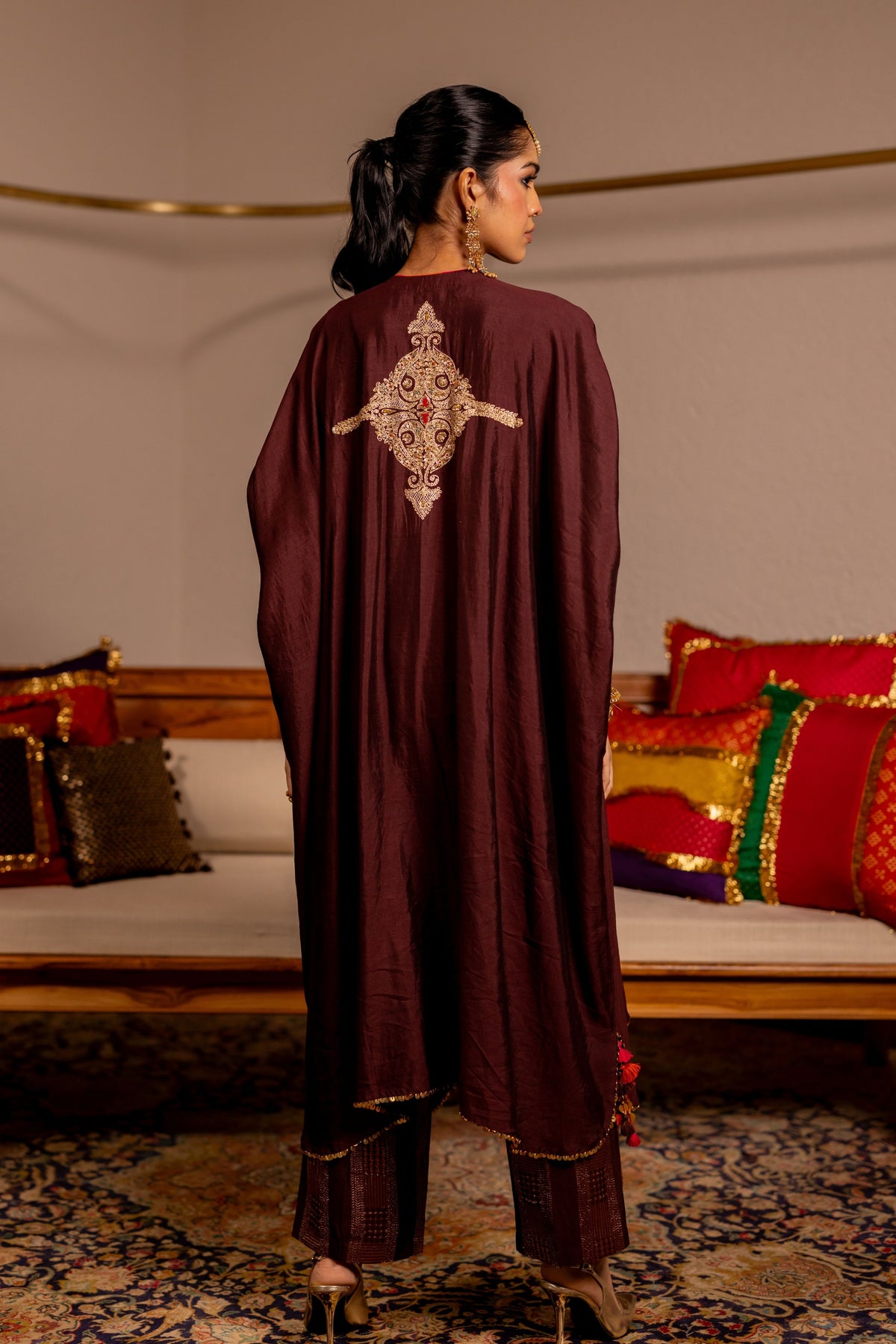 Leela Brown Kaftan Set
