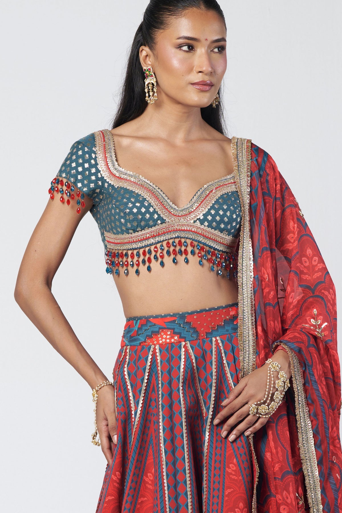 Leher Lehenga Set