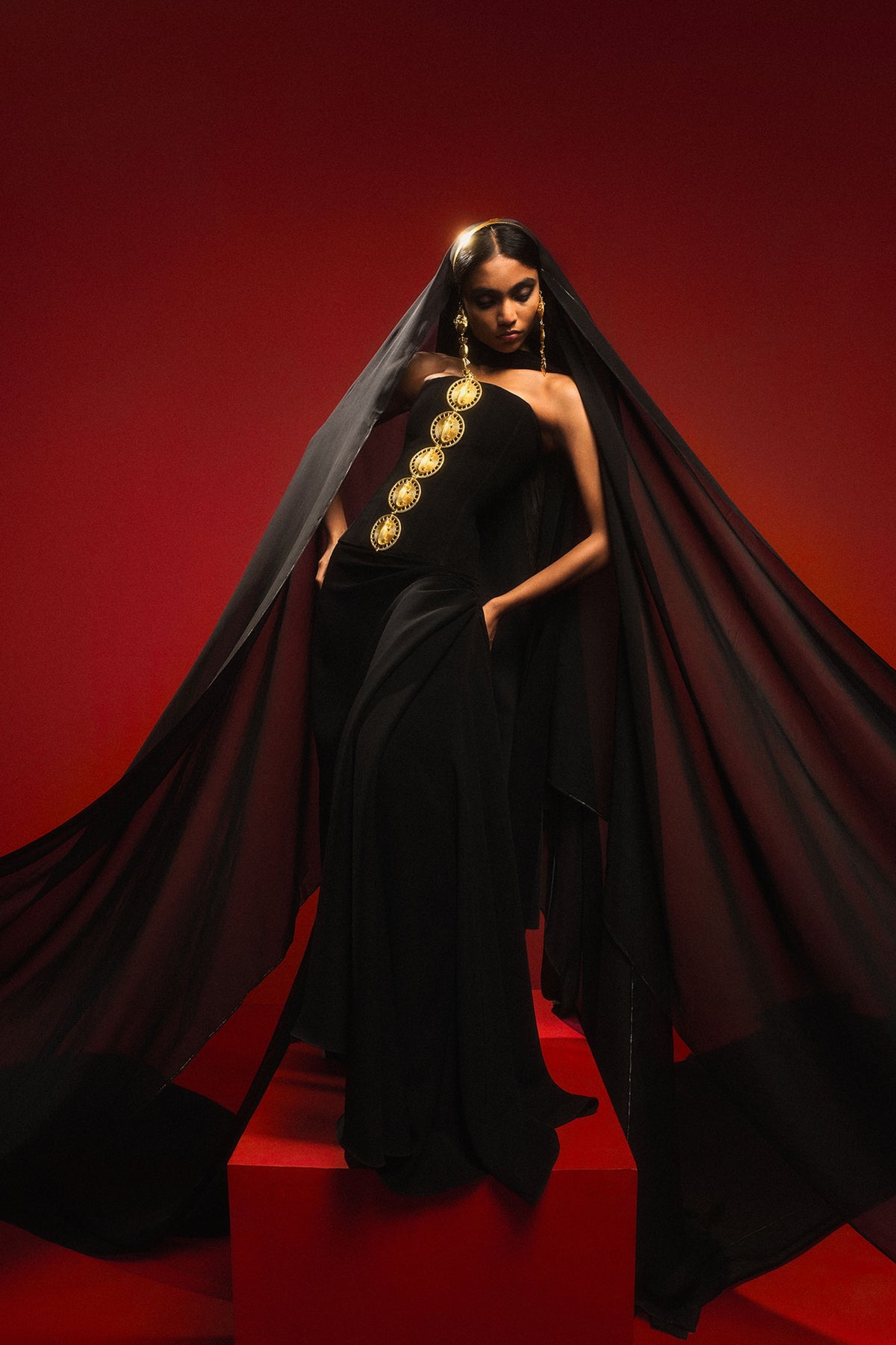 The Black Ghana Gator Corset Set