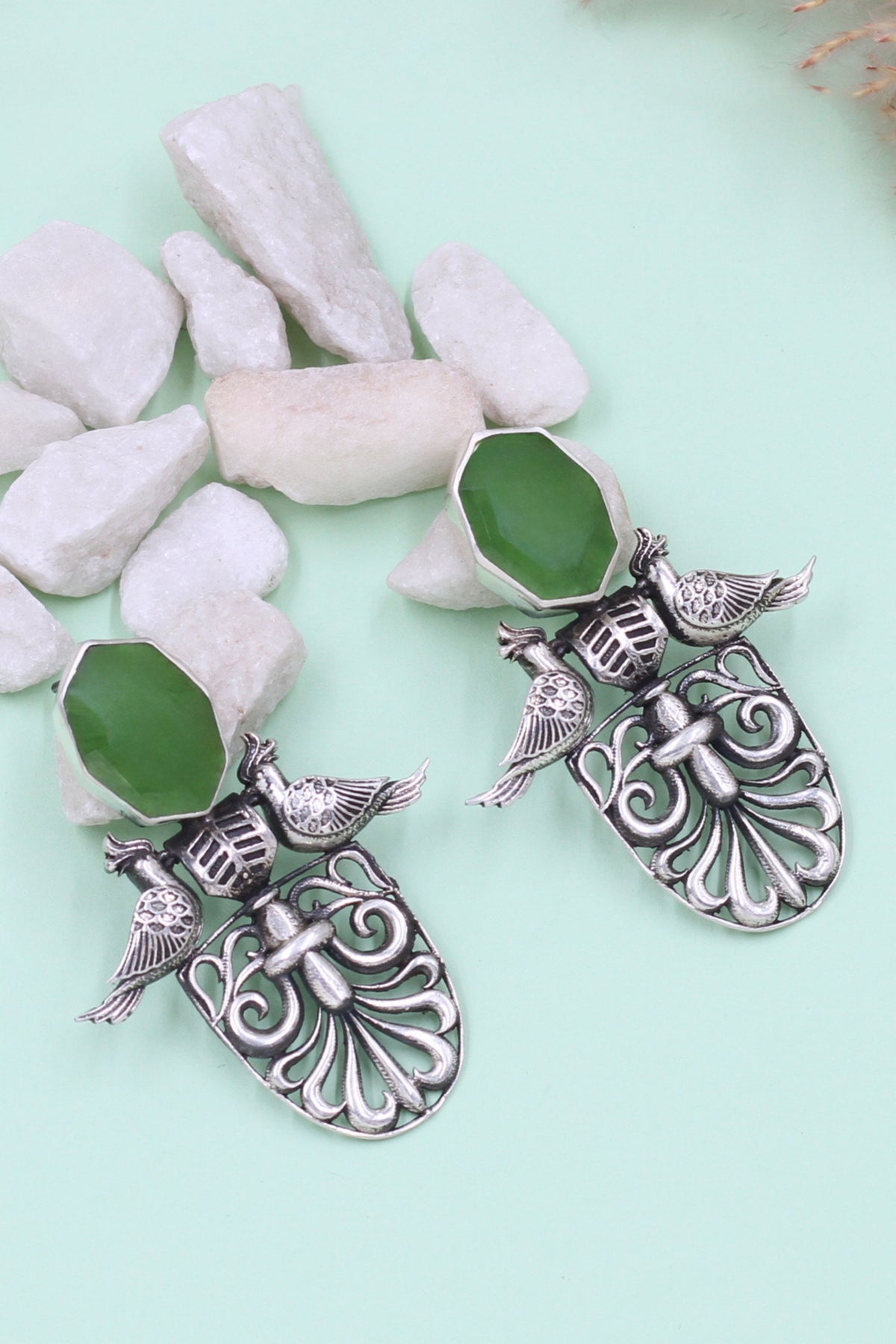 Ornate Silver Handcrafted Studs
