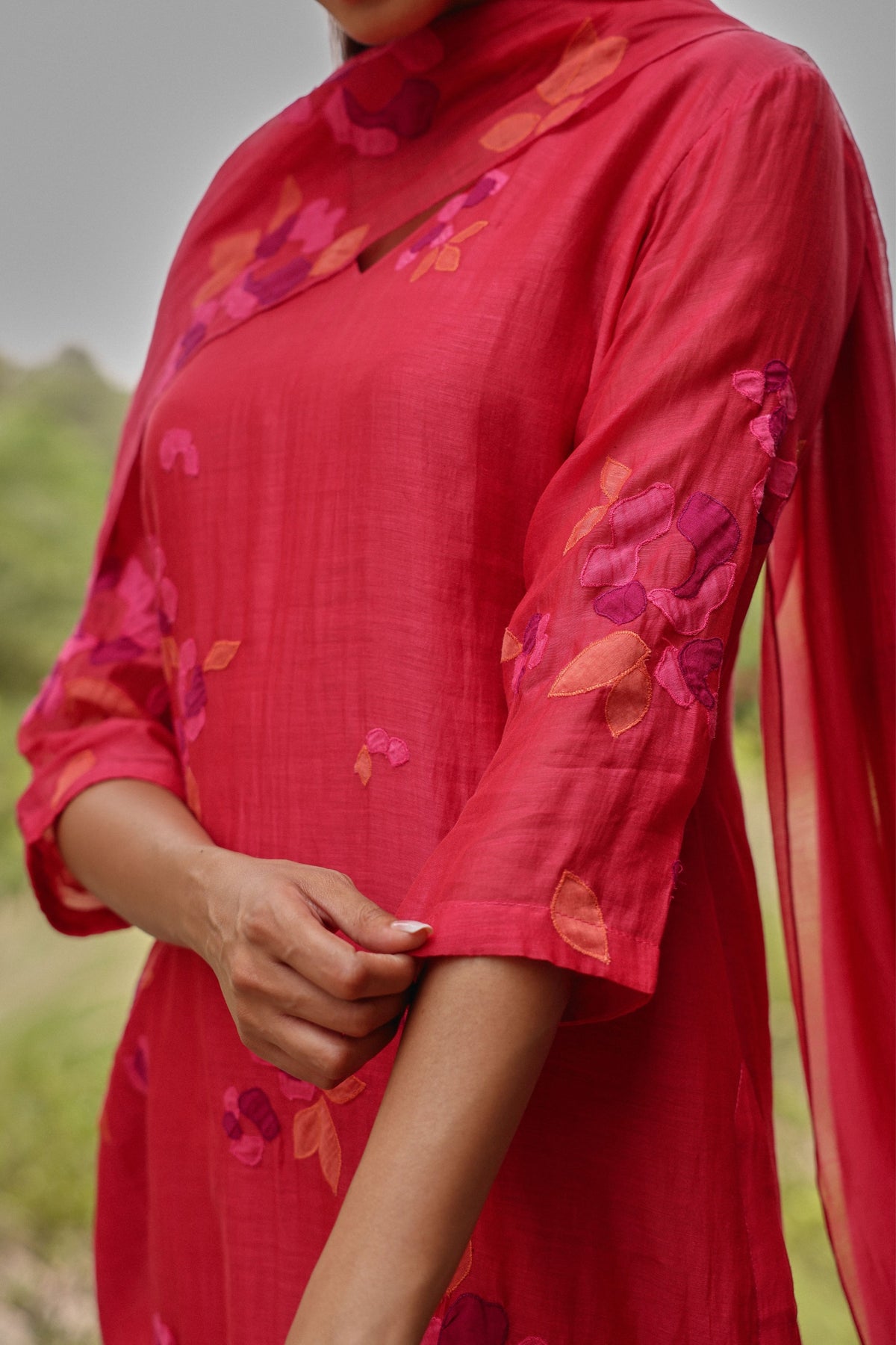 Berry Floral Kurta Set