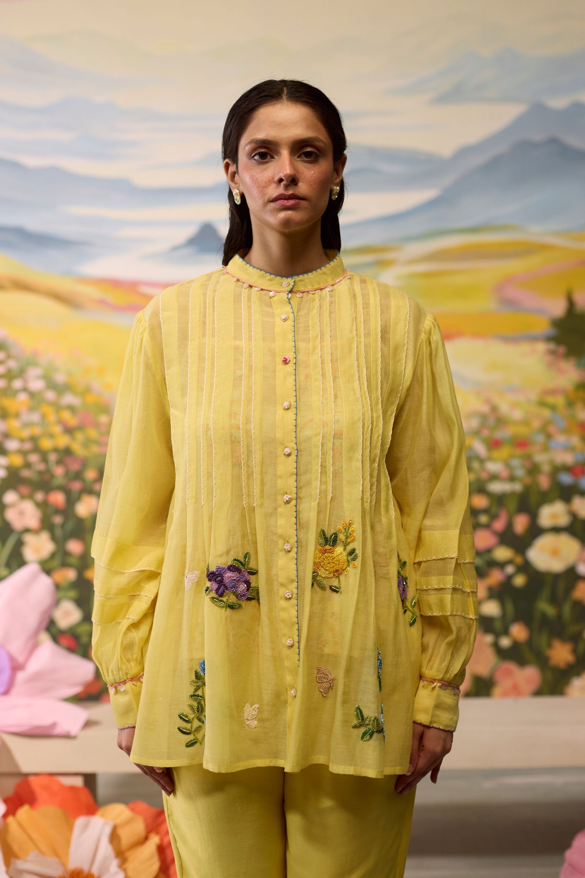 Sunray Floral Beaded Shirt