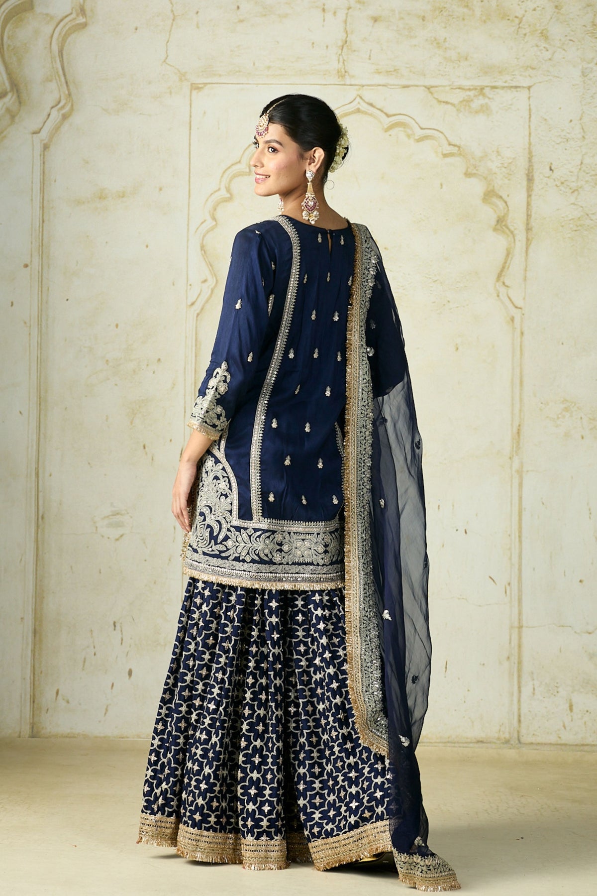 Navy Mumtaz Sharara Set