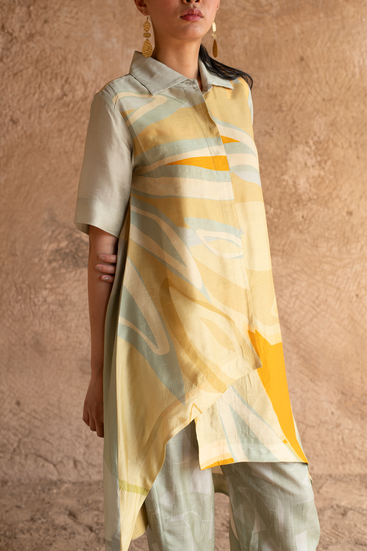 Mint Green Asymmetrical Kurta Set